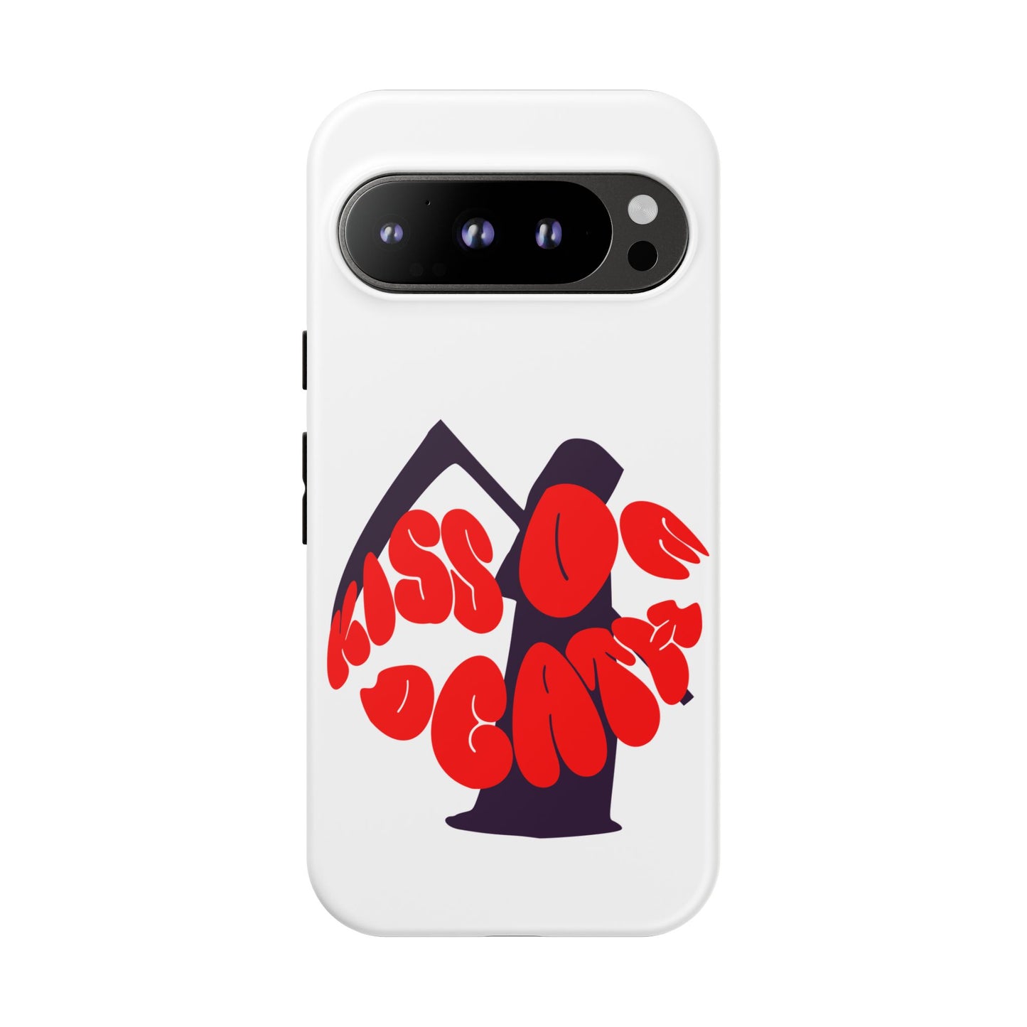 kiss Of Death iPhone Google Pixel Samsung Galaxy, cool design white phone case, iPhone phone Samsung galaxy Google pixel phone case