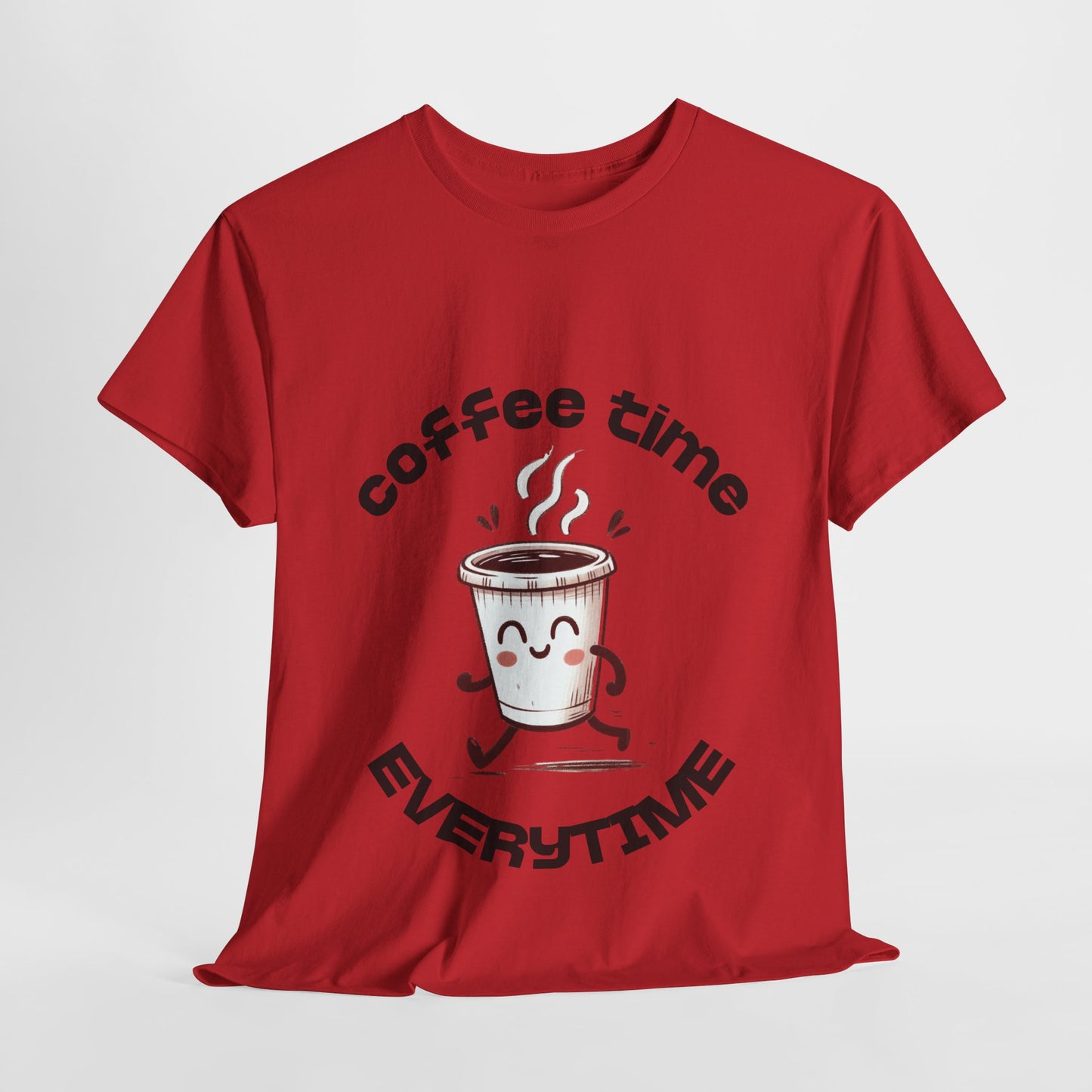 Coffee time anytime T-shirt, Unisex Cotton Shirt, Cute Coffee Lover Gift, Casual Outfit, Daily Reminder T-Shirt