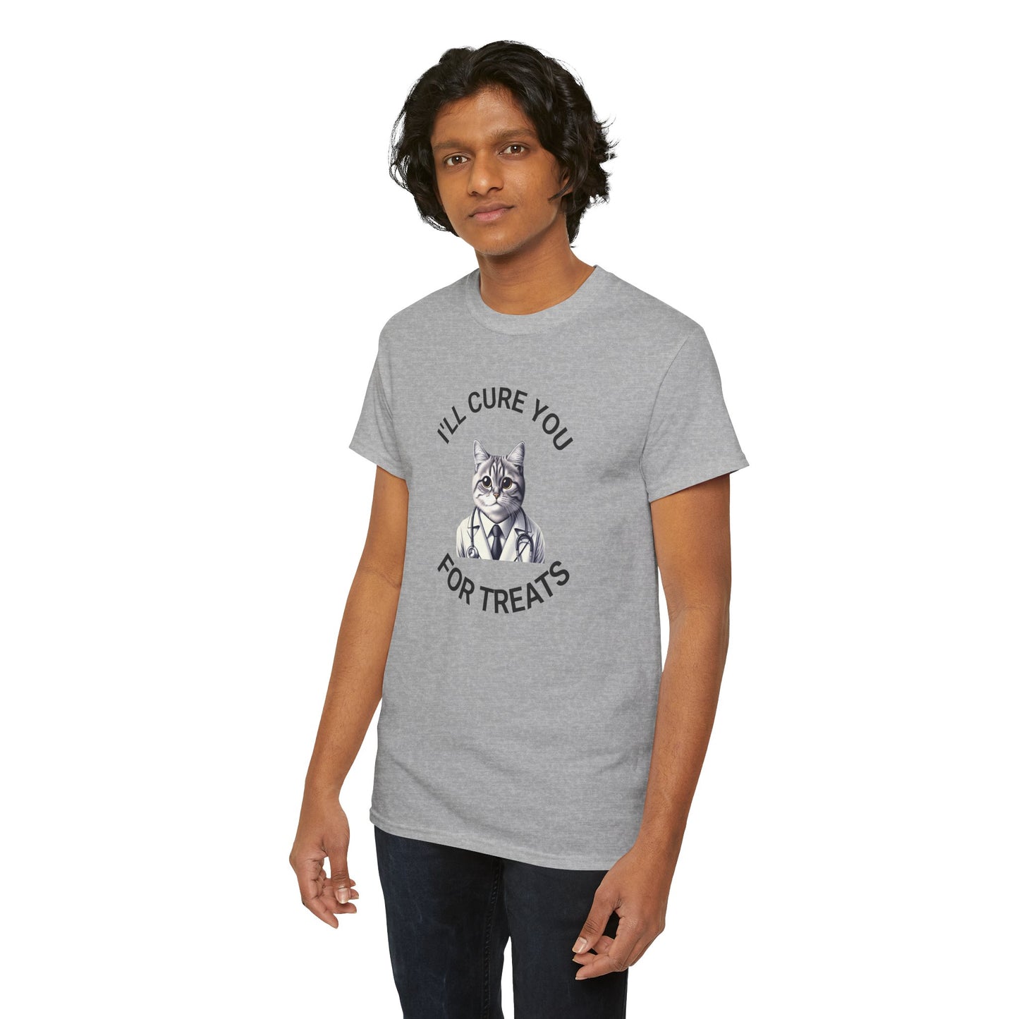 Cat Doctor Unisex Heavy Cotton Tee, Funny Cat Shirt for Pet Lovers, Gift for Vet Assistants, Casual Wear, Animal Lover's Tee