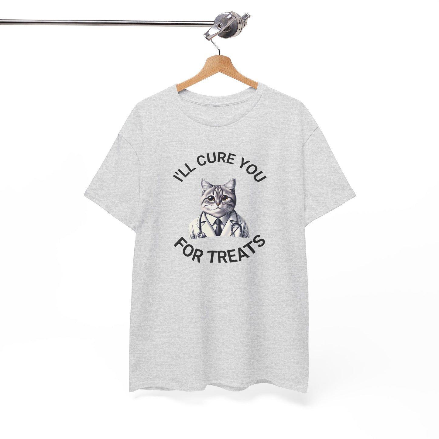 Cat Doctor Unisex Heavy Cotton Tee, Funny Cat Shirt for Pet Lovers, Gift for Vet Assistants, Casual Wear, Animal Lover's Tee
