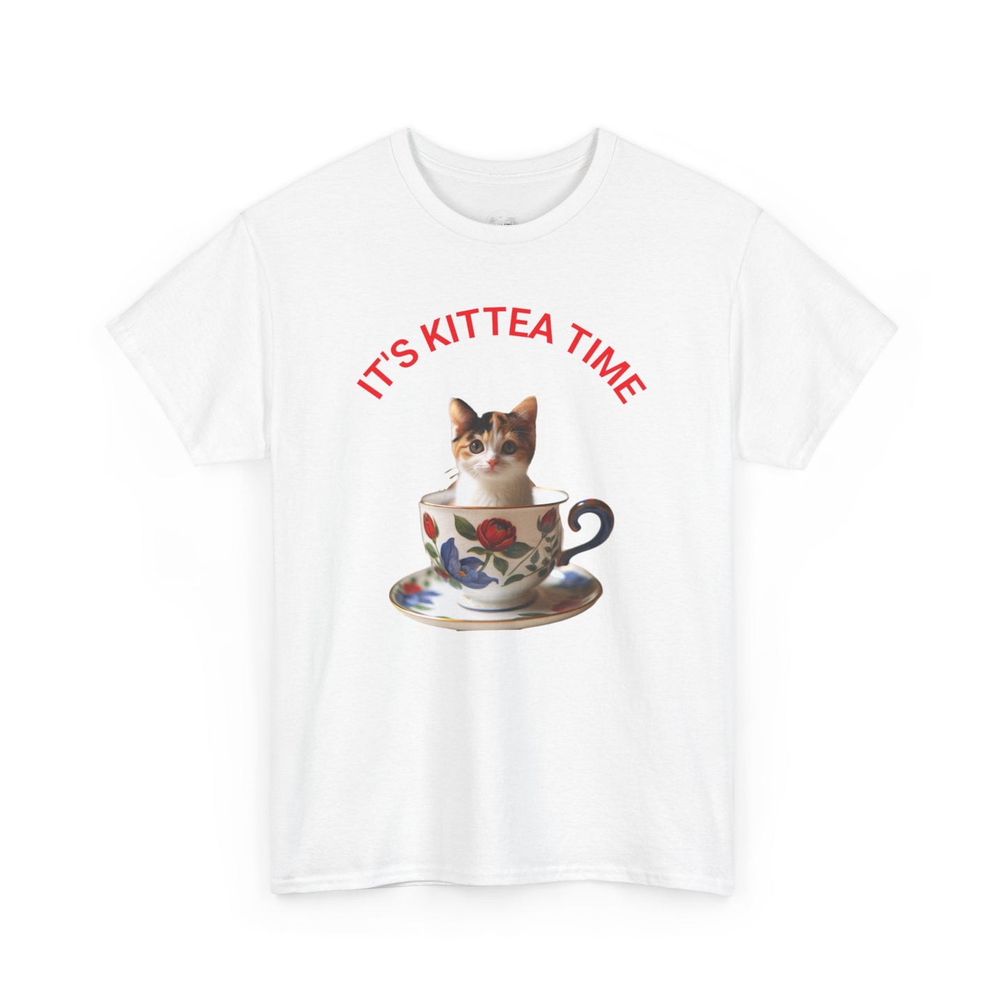 Funny Cat Lover Tee, It's Kittea Time Shirt, Unisex Cotton T-Shirt, Gift for Pet Owners, Animal Lover Apparel, Casual Wear