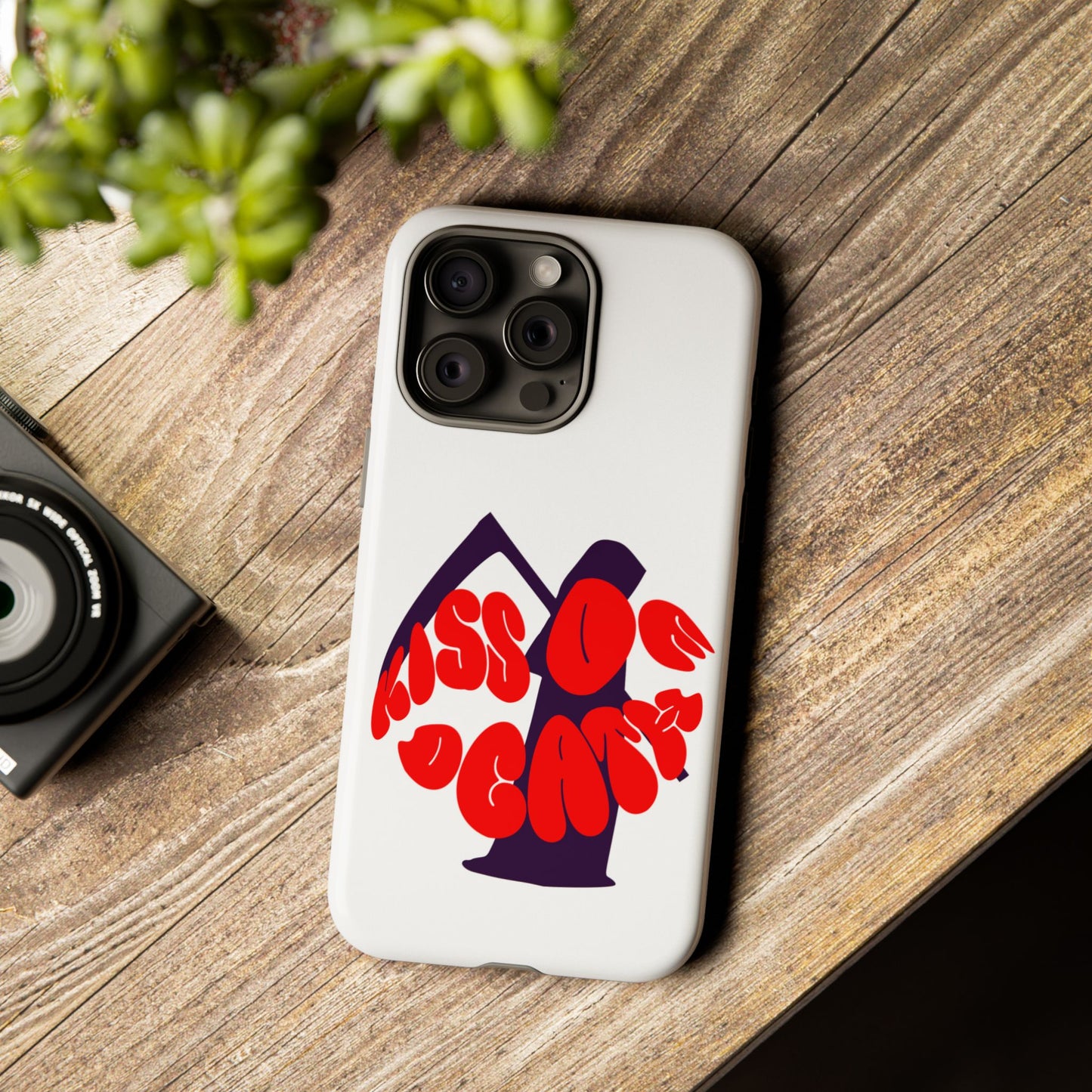 kiss Of Death iPhone Google Pixel Samsung Galaxy, cool design white phone case, iPhone phone Samsung galaxy Google pixel phone case