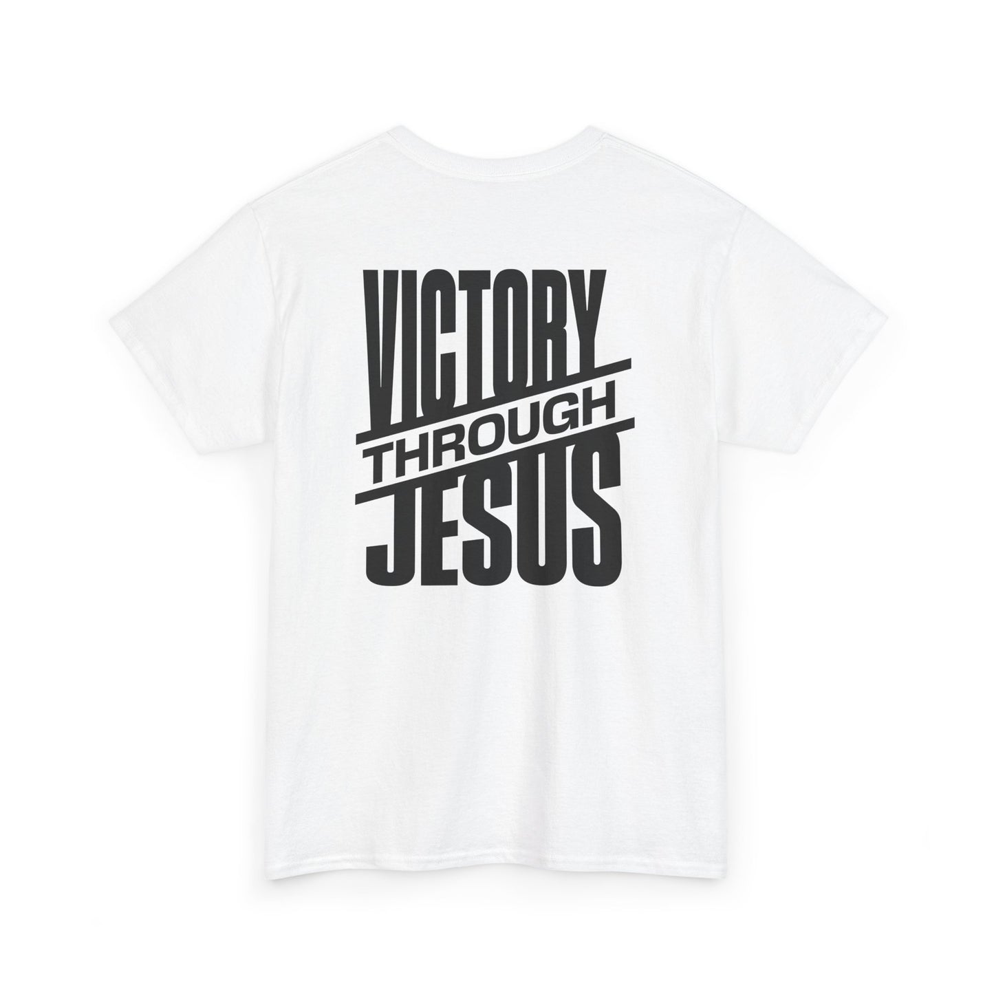 Victory Through Jesus Unisex Heavy Cotton Tee, Inspirational Christian Shirt, Faith-Based Apparel, Unisex T-Shirt, Religious Gift
