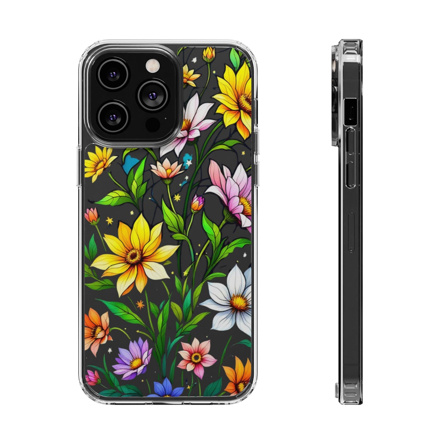 Cute flower phone case, clear phone case, iPhone phone case, Samsung phone case, phone case gift