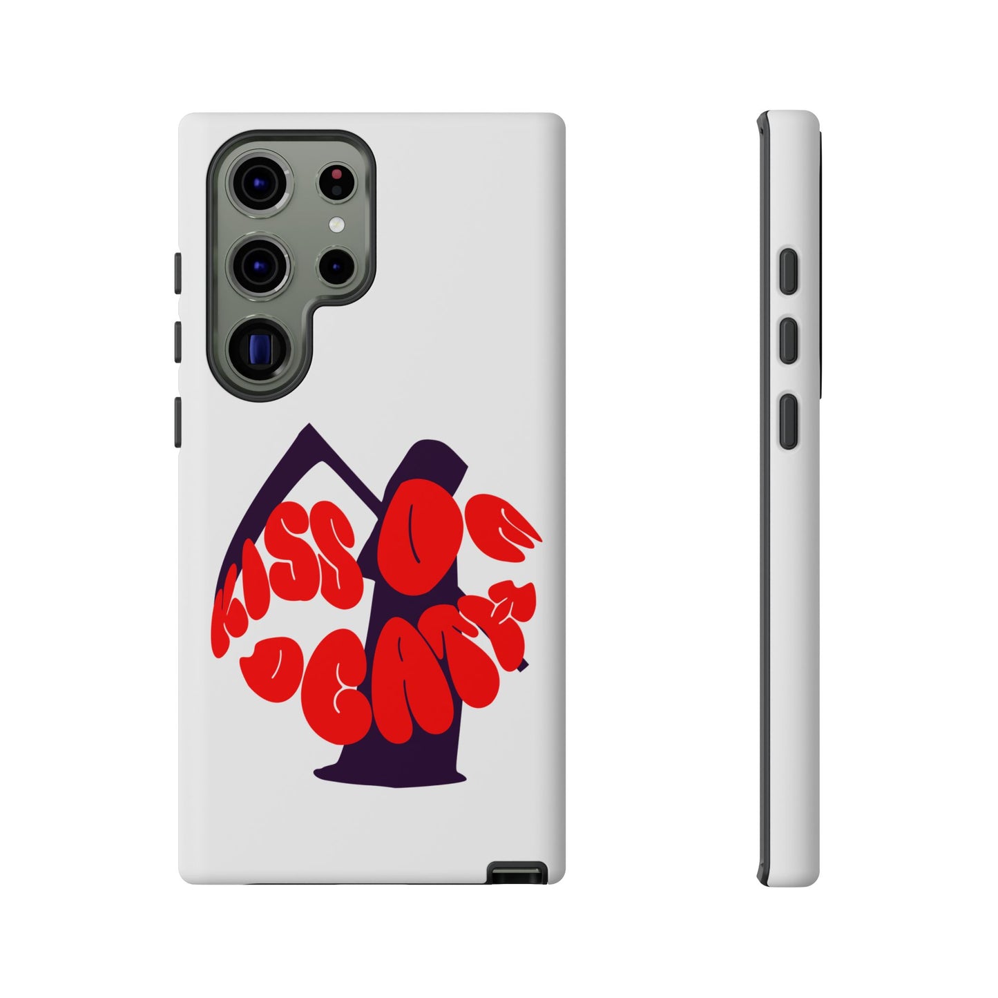 kiss Of Death iPhone Google Pixel Samsung Galaxy, cool design white phone case, iPhone phone Samsung galaxy Google pixel phone case