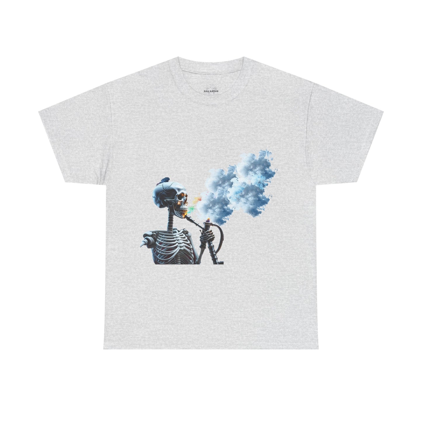 Skeleton smoking T-shirt, Chill Vibes Skeleton Tee Relaxed Graphic T-Shirt, Cool Summer Wear, Gift for Music Lovers, Casual Streetwear