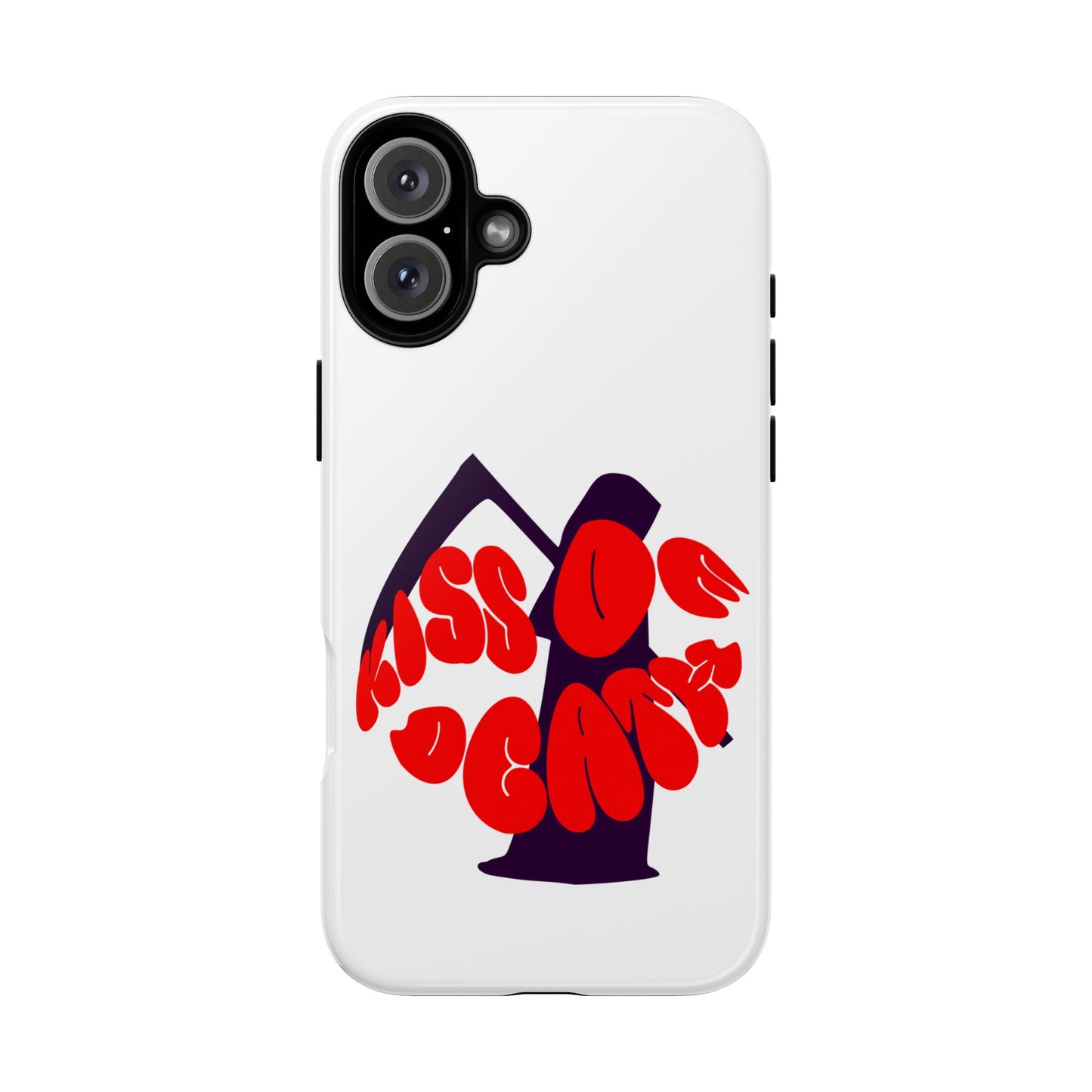kiss Of Death iPhone Google Pixel Samsung Galaxy, cool design white phone case, iPhone phone Samsung galaxy Google pixel phone case