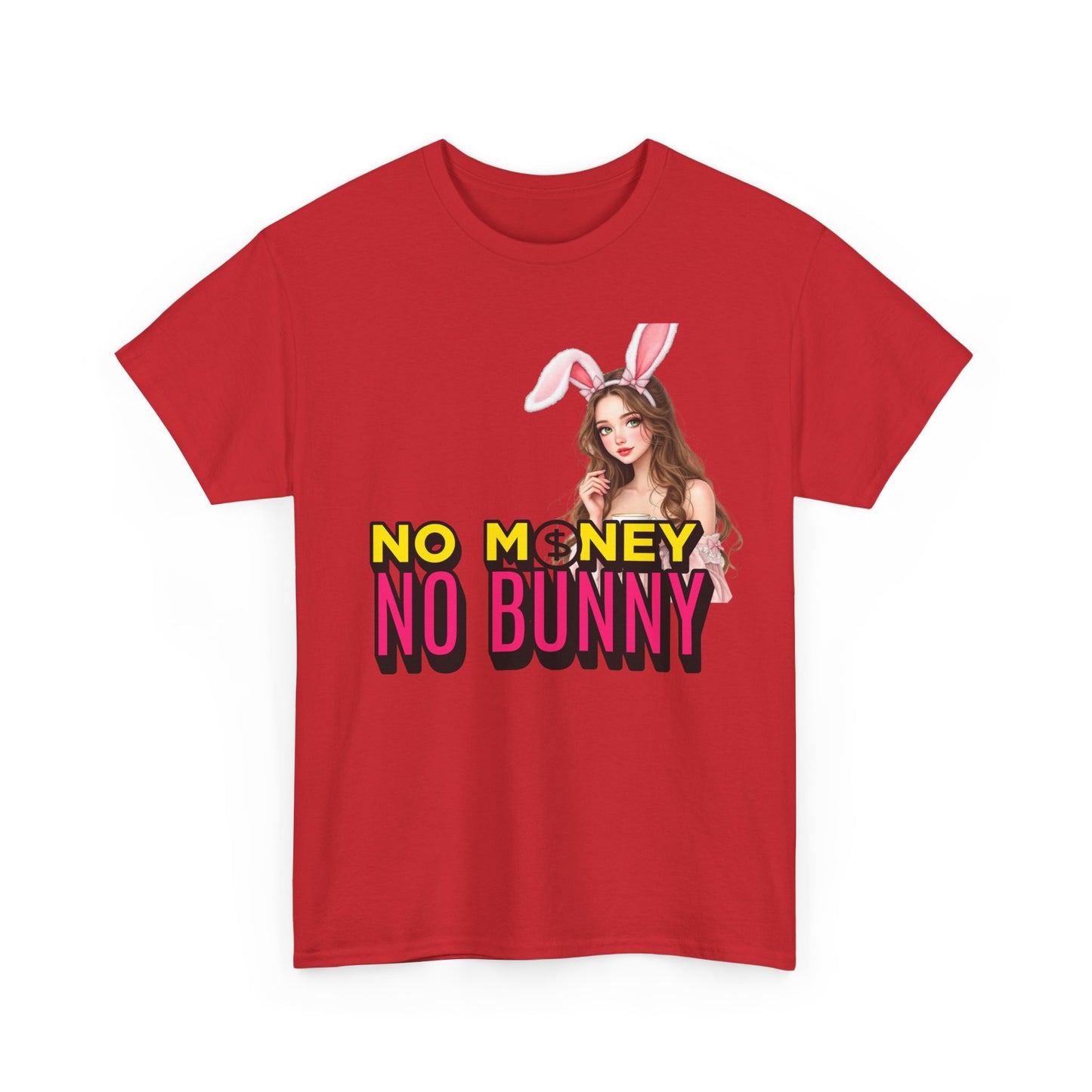 Unisex Heavy Cotton Tee: No Money No Bunny Tee, Funny Shirt for Easter, Casual Wear, Gift for Friends, Spring Celebration Top