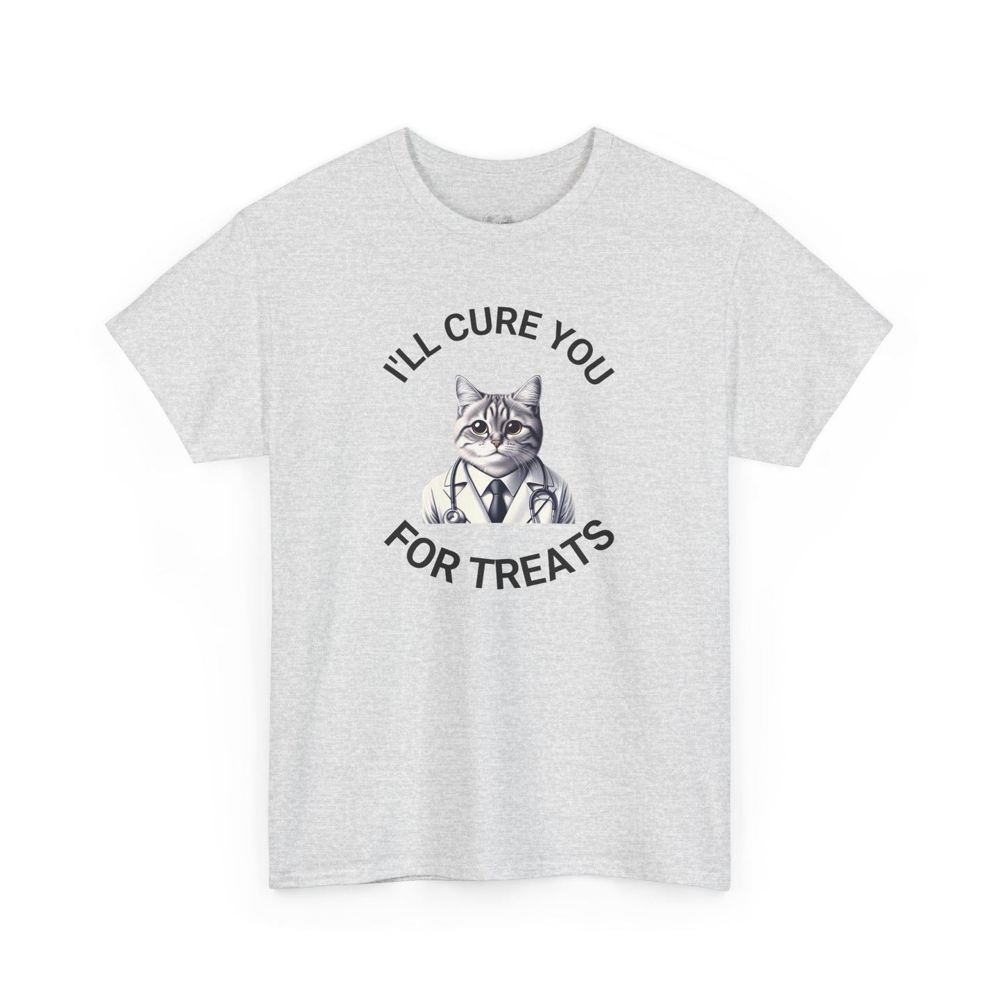 Cat Doctor Unisex Heavy Cotton Tee, Funny Cat Shirt for Pet Lovers, Gift for Vet Assistants, Casual Wear, Animal Lover's Tee