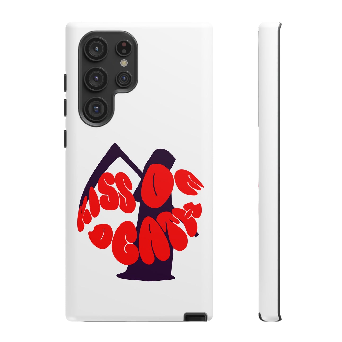 kiss Of Death iPhone Google Pixel Samsung Galaxy, cool design white phone case, iPhone phone Samsung galaxy Google pixel phone case