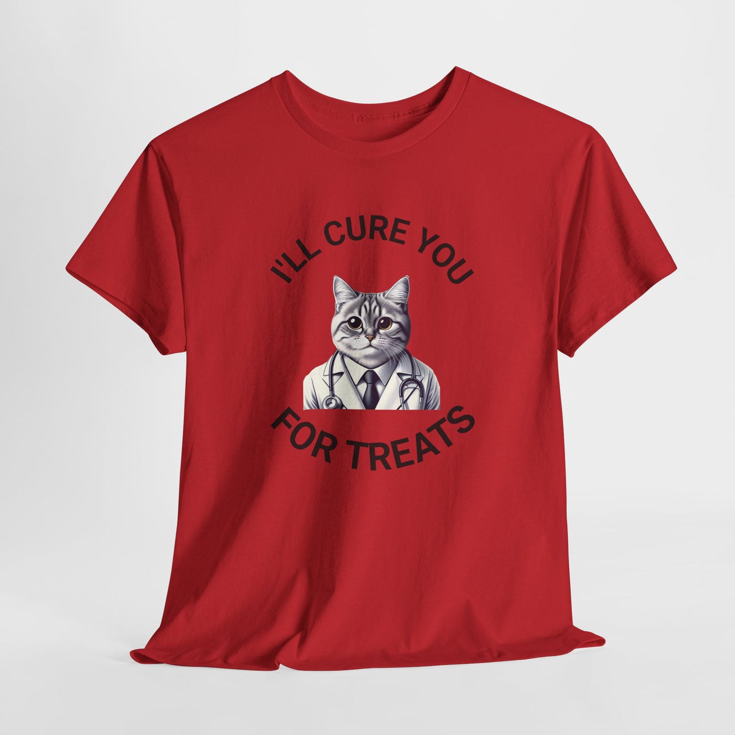 Cat Doctor Unisex Heavy Cotton Tee, Funny Cat Shirt for Pet Lovers, Gift for Vet Assistants, Casual Wear, Animal Lover's Tee