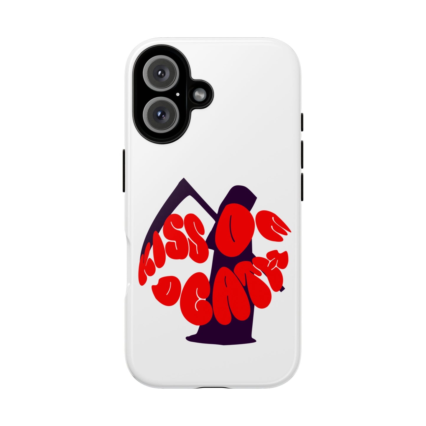 kiss Of Death iPhone Google Pixel Samsung Galaxy, cool design white phone case, iPhone phone Samsung galaxy Google pixel phone case