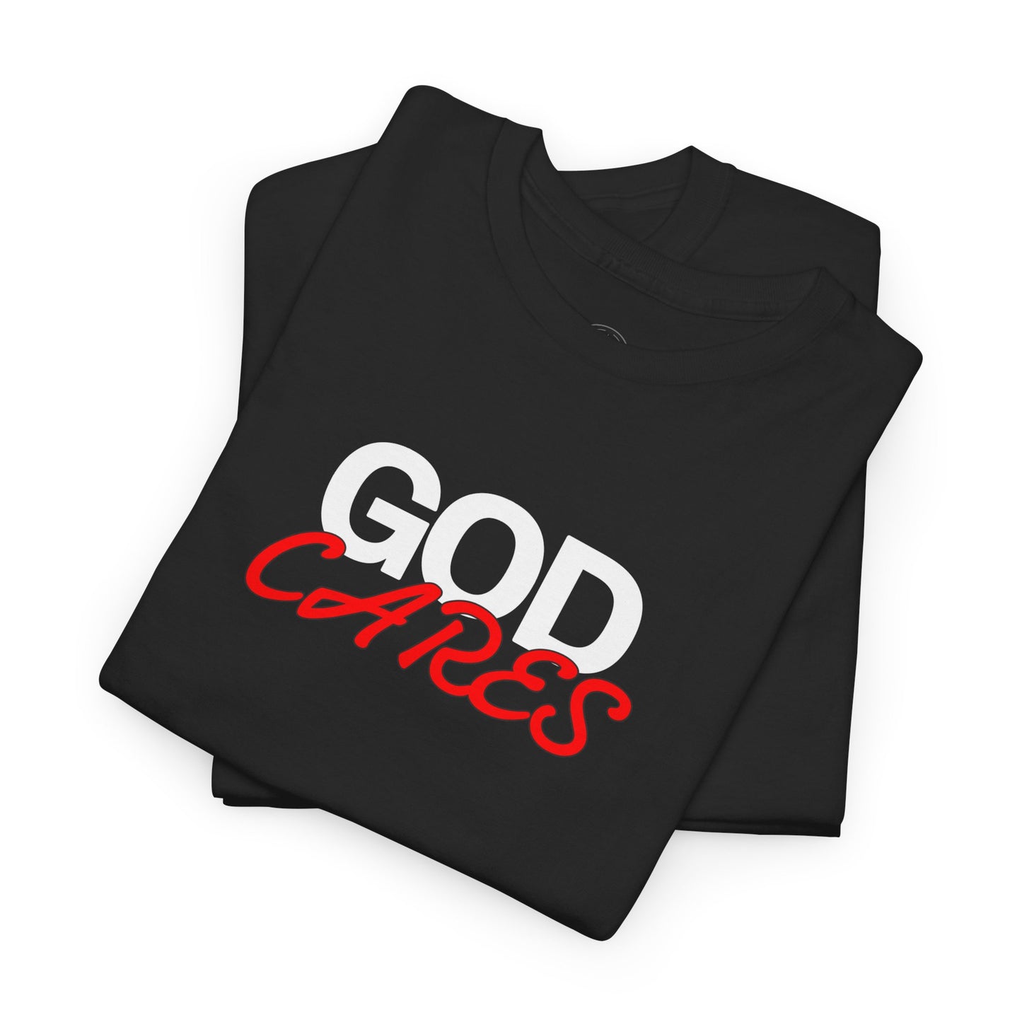 God Cares shirt Unisex Heavy Cotton Tee, Faith Shirt, Christian Apparel, Gift for Believers, Positive Message Tee