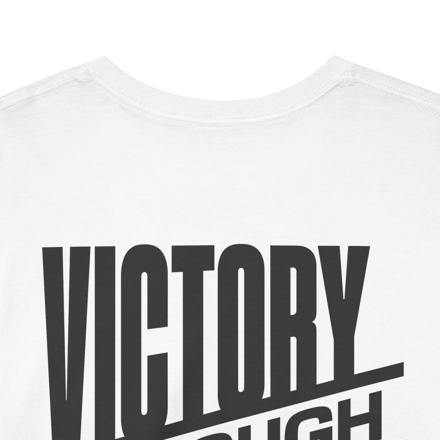 Victory Through Jesus Unisex Heavy Cotton Tee, Inspirational Christian Shirt, Faith-Based Apparel, Unisex T-Shirt, Religious Gift