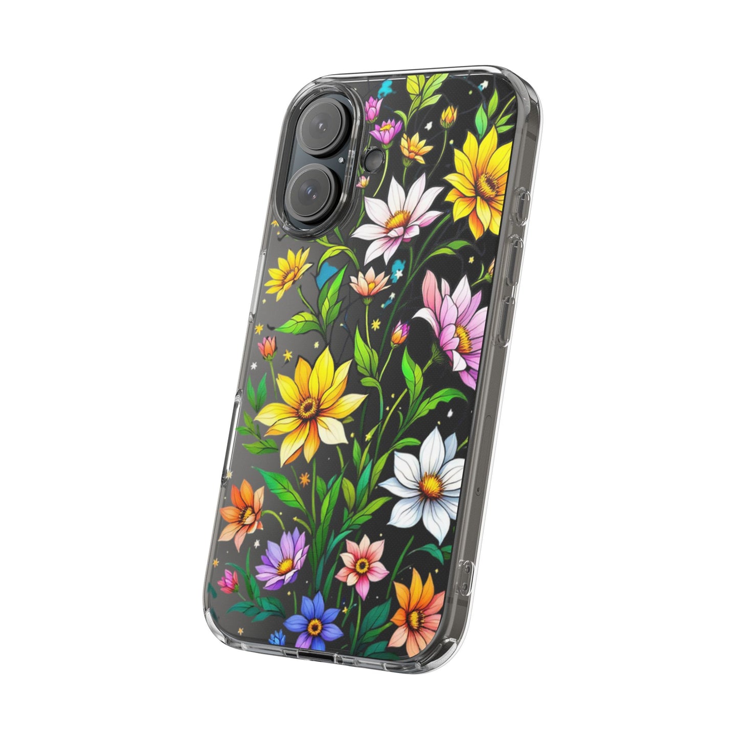 Cute flower phone case, clear phone case, iPhone phone case, Samsung phone case, phone case gift