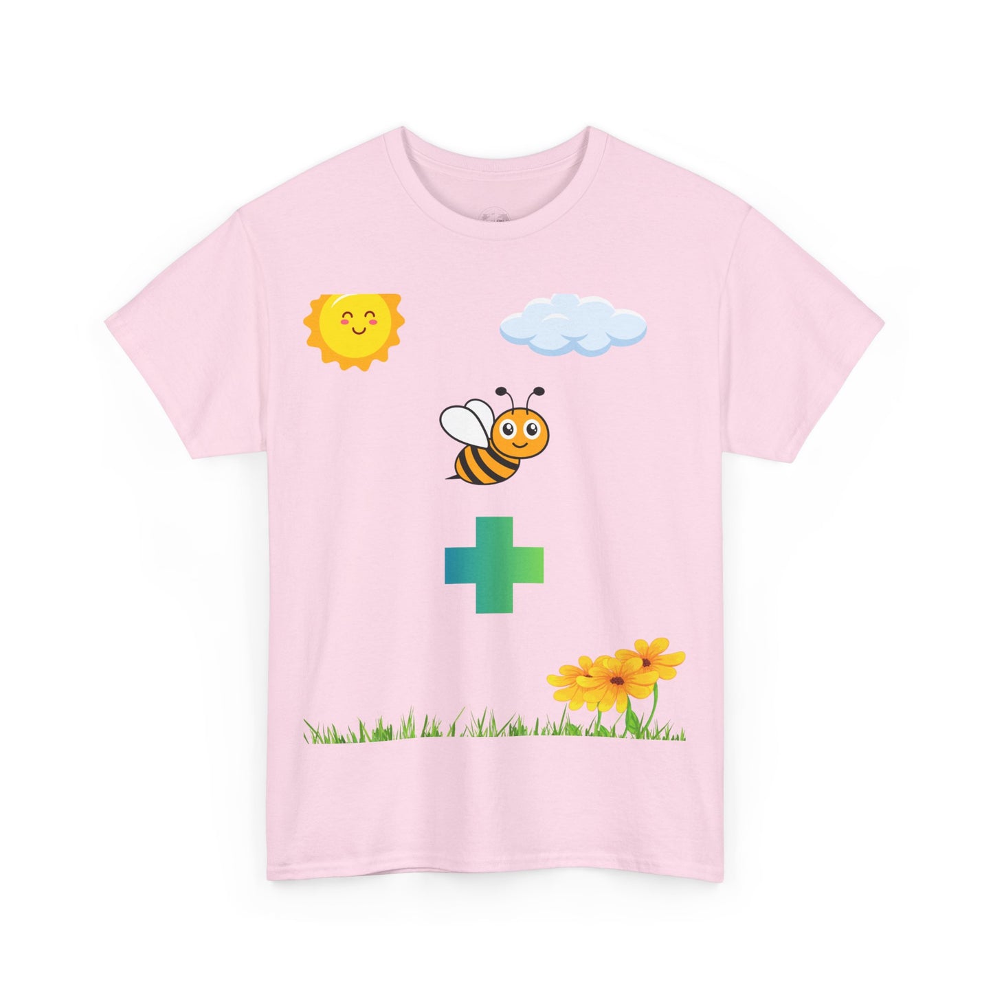 Cute be positive t-shirt. bee plus t-shirt