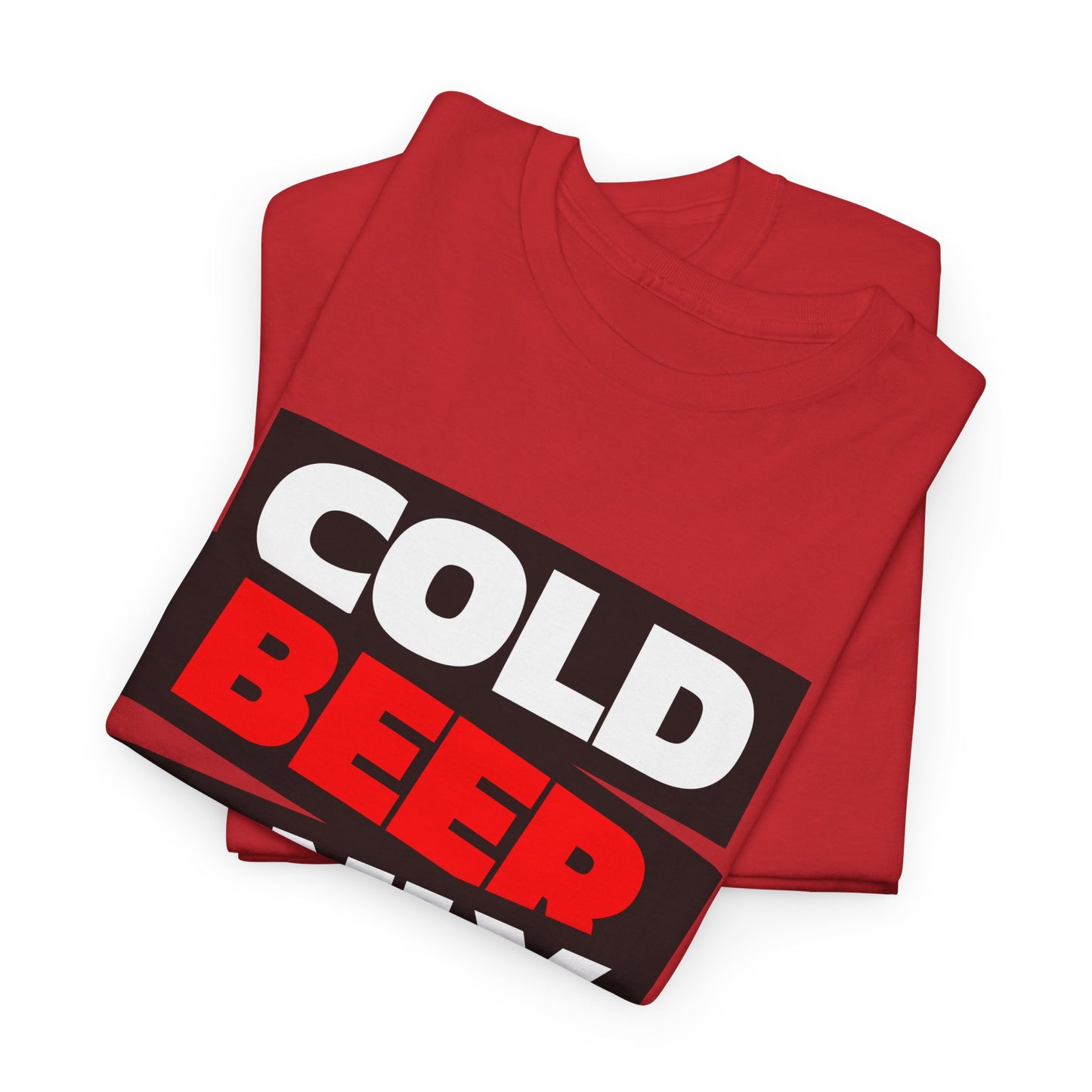 Chill Vibes Unisex Heavy Cotton Tee | 'Cold Beer Only' Graphic, Casual Wear, Gift for Beer Lovers, Summer BBQ, Party Outfit, Fun T-Shirt