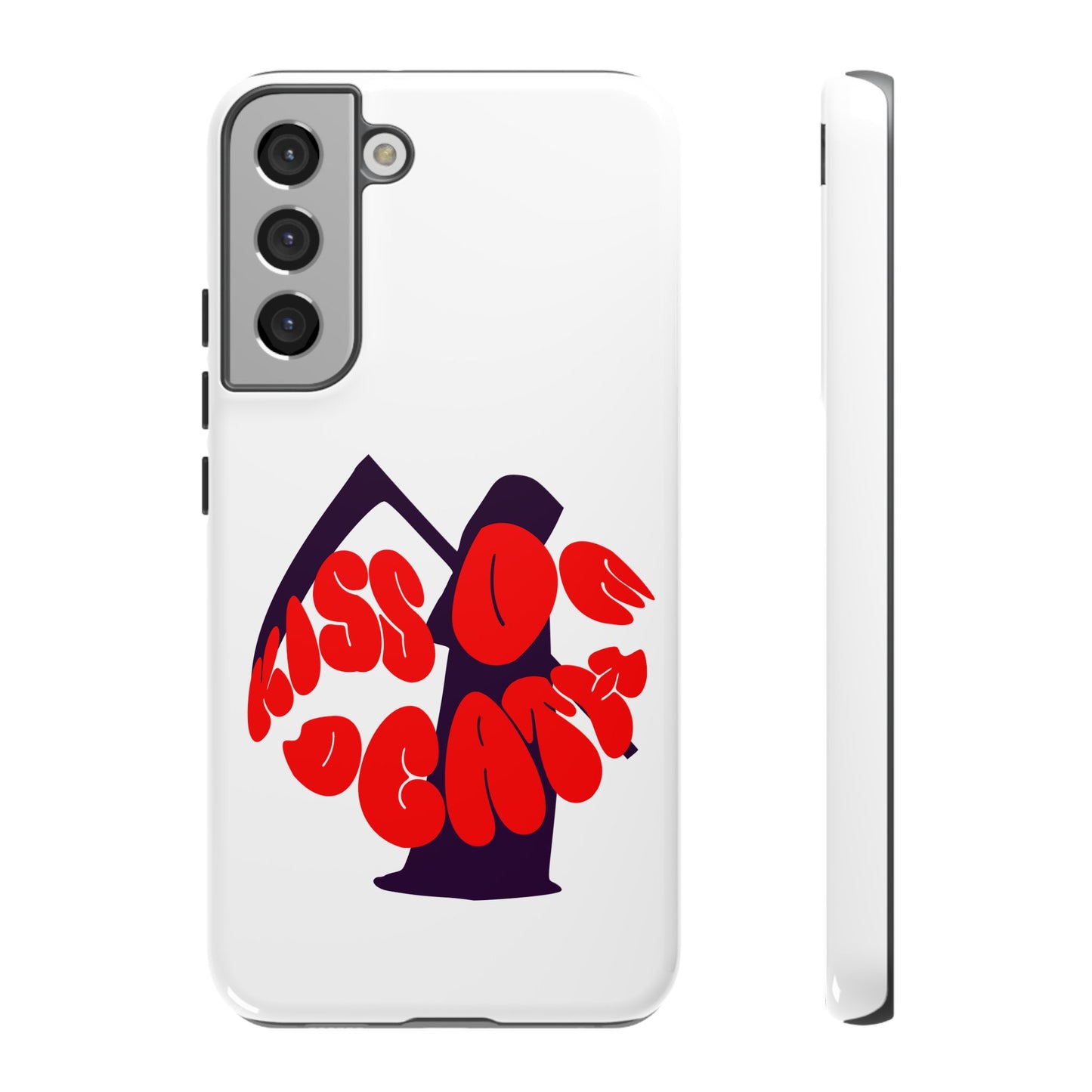 kiss Of Death iPhone Google Pixel Samsung Galaxy, cool design white phone case, iPhone phone Samsung galaxy Google pixel phone case