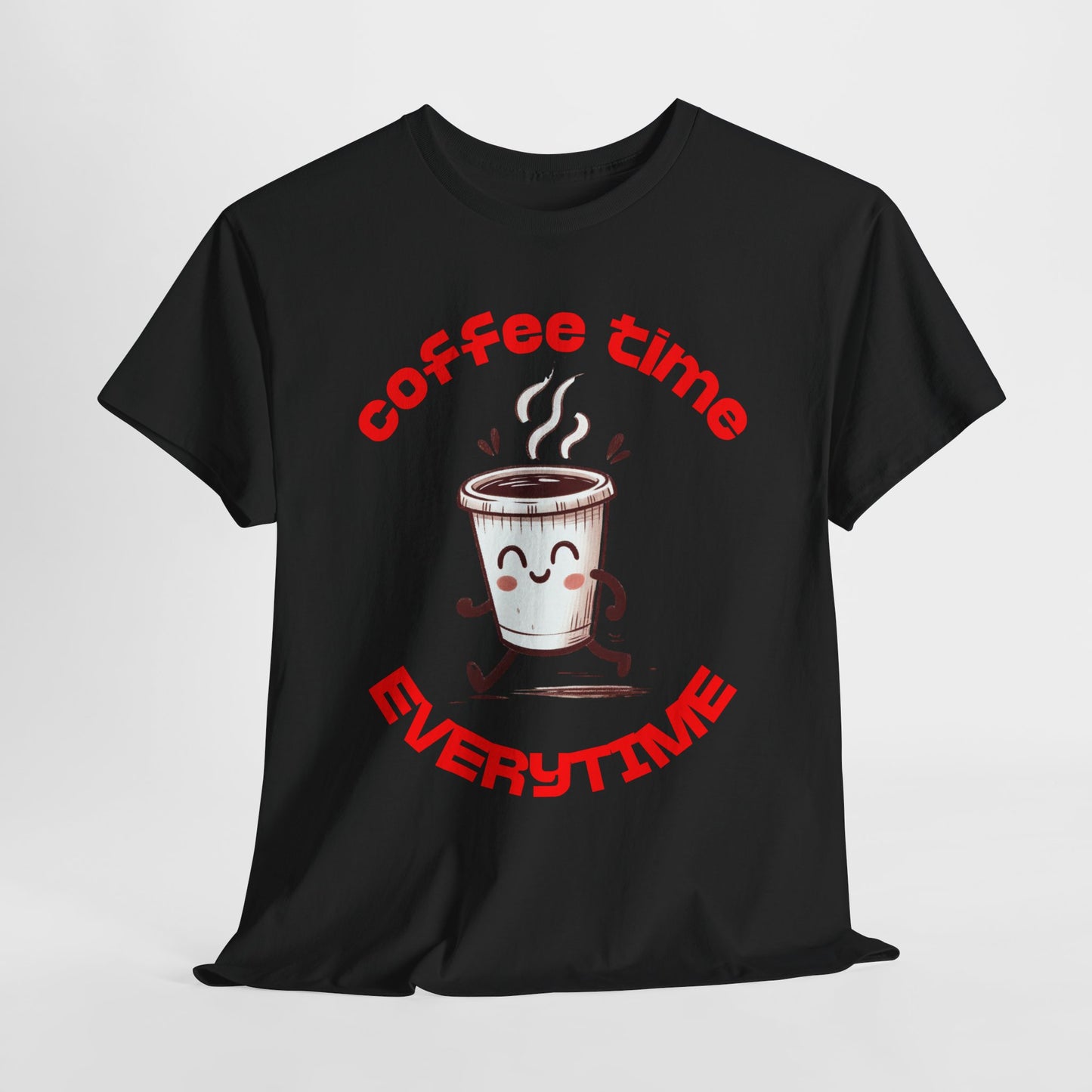 Coffee time anytime T-shirt, Unisex Cotton Shirt, Cute Coffee Lover Gift, Casual Outfit, Daily Reminder T-Shirt