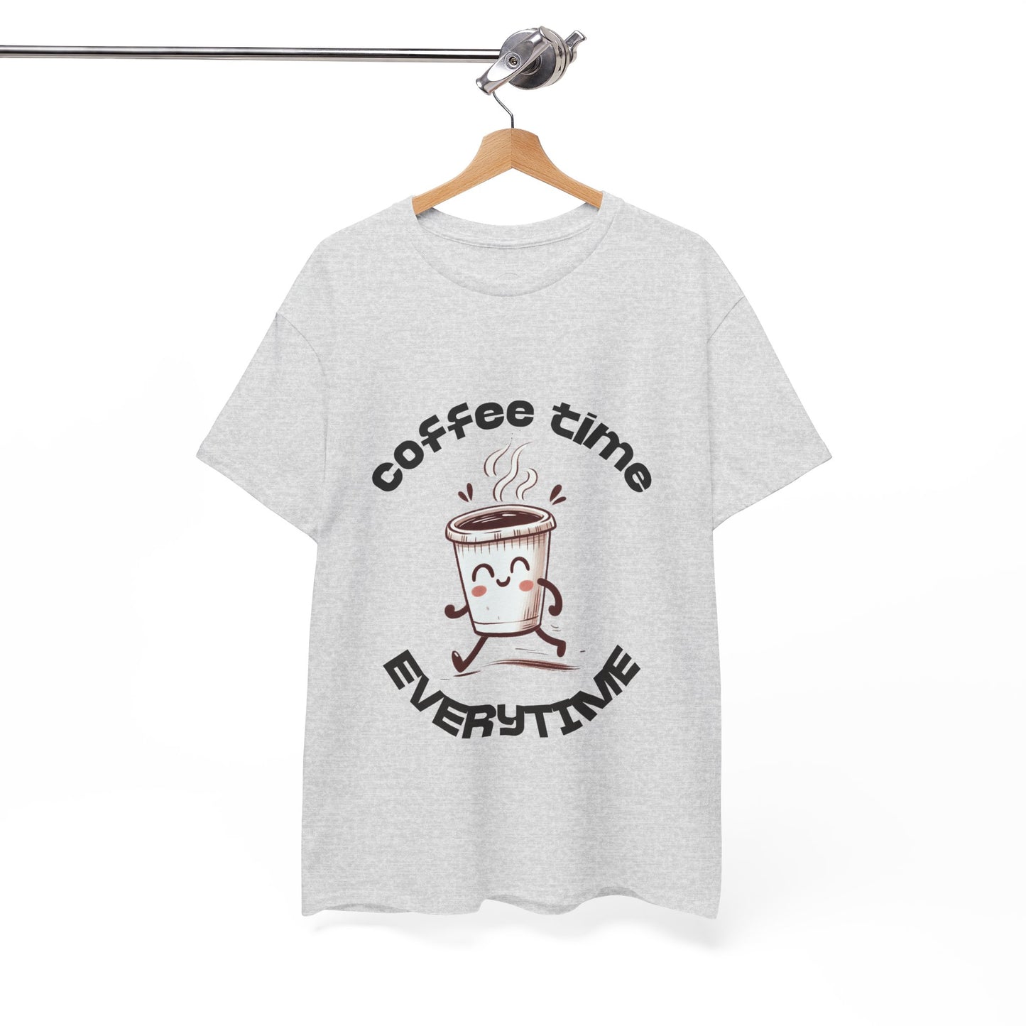 Coffee time anytime T-shirt, Unisex Cotton Shirt, Cute Coffee Lover Gift, Casual Outfit, Daily Reminder T-Shirt