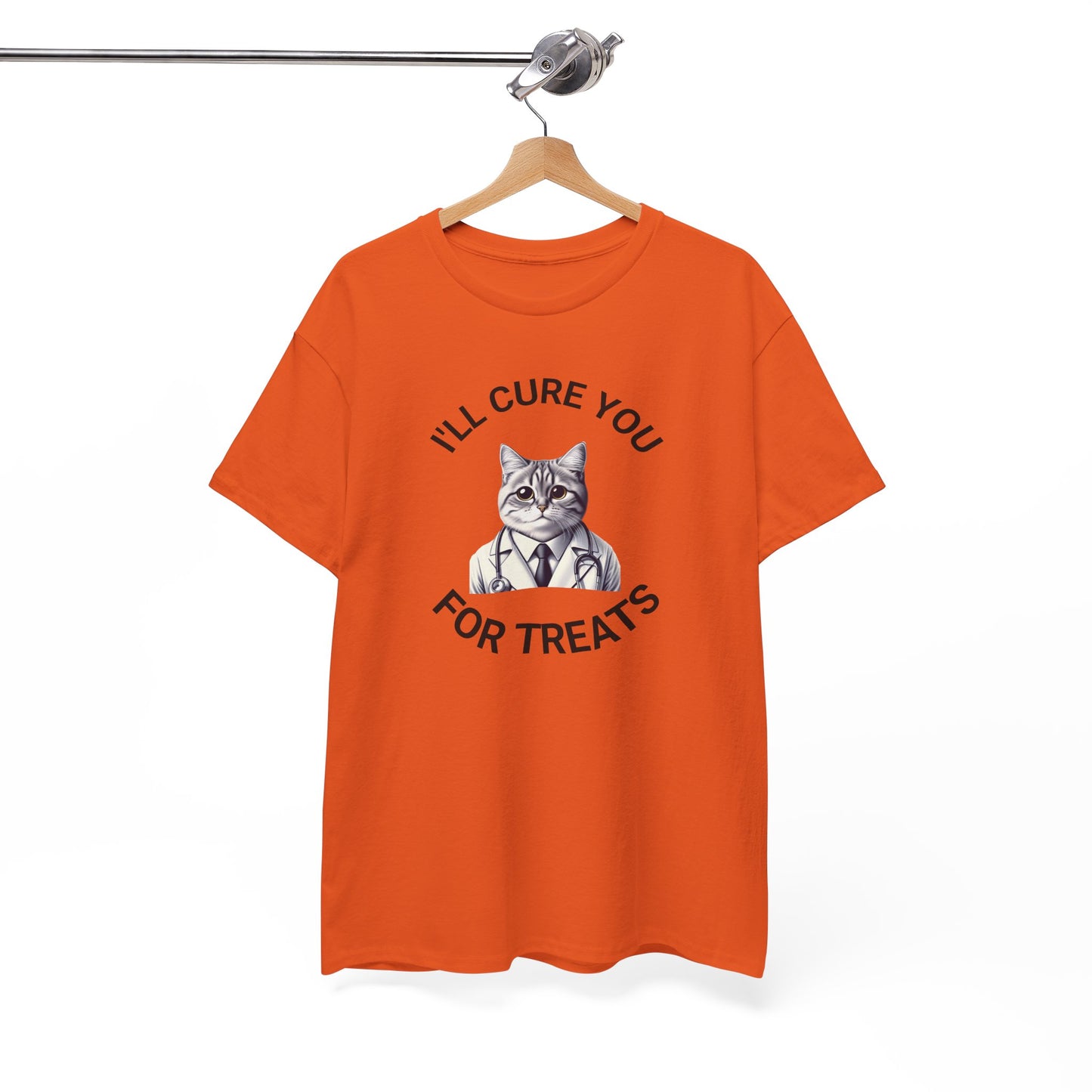 Cat Doctor Unisex Heavy Cotton Tee, Funny Cat Shirt for Pet Lovers, Gift for Vet Assistants, Casual Wear, Animal Lover's Tee