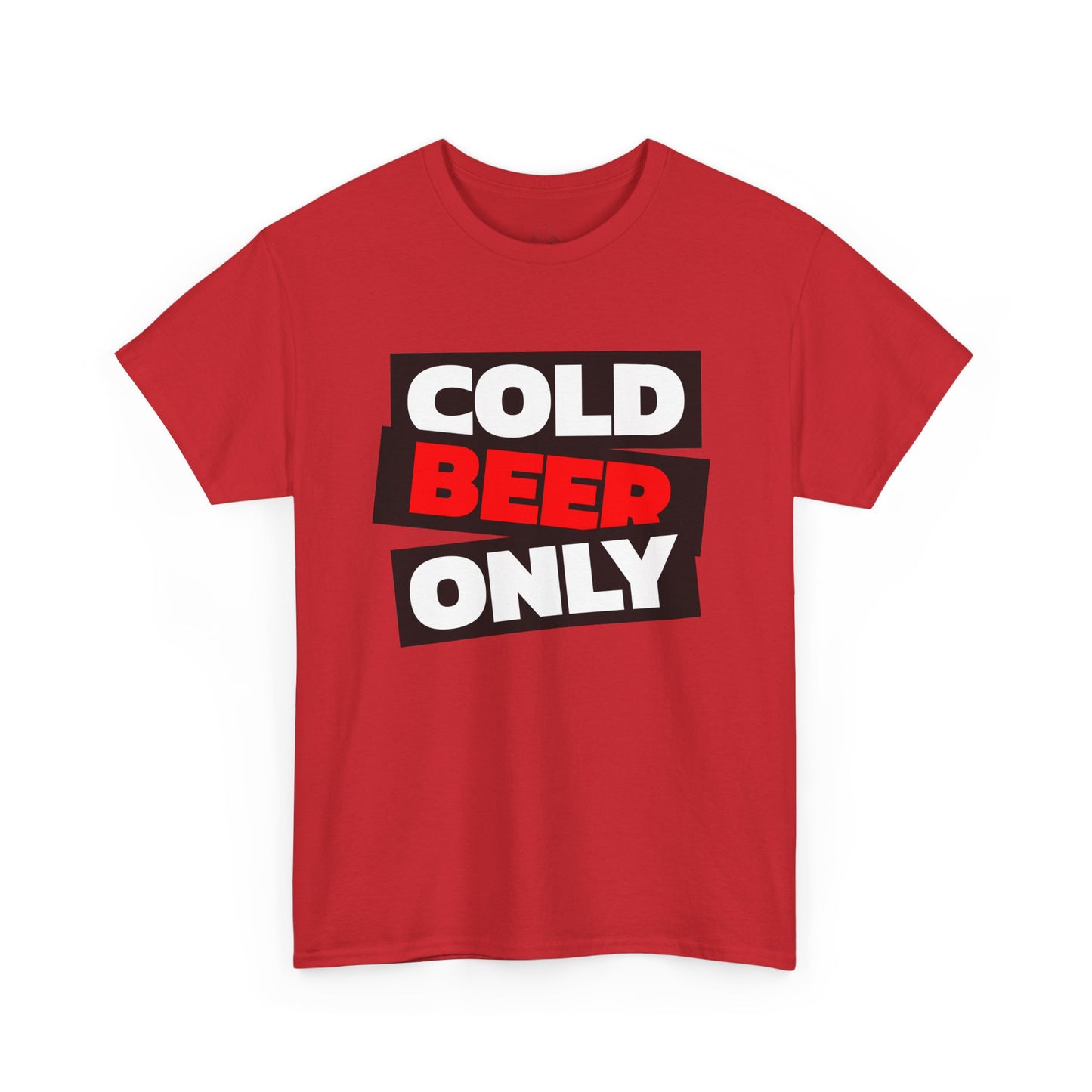 Chill Vibes Unisex Heavy Cotton Tee | 'Cold Beer Only' Graphic, Casual Wear, Gift for Beer Lovers, Summer BBQ, Party Outfit, Fun T-Shirt