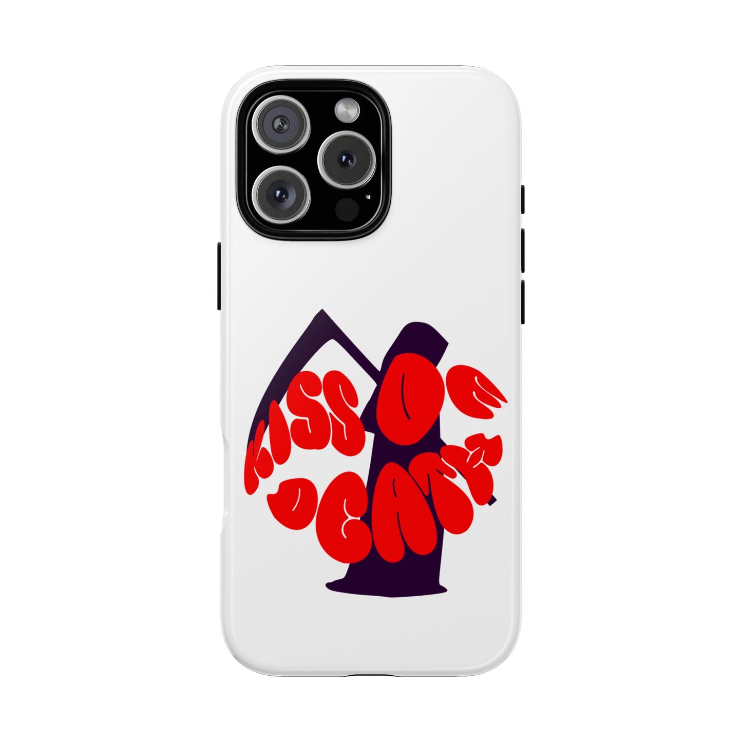 kiss Of Death iPhone Google Pixel Samsung Galaxy, cool design white phone case, iPhone phone Samsung galaxy Google pixel phone case