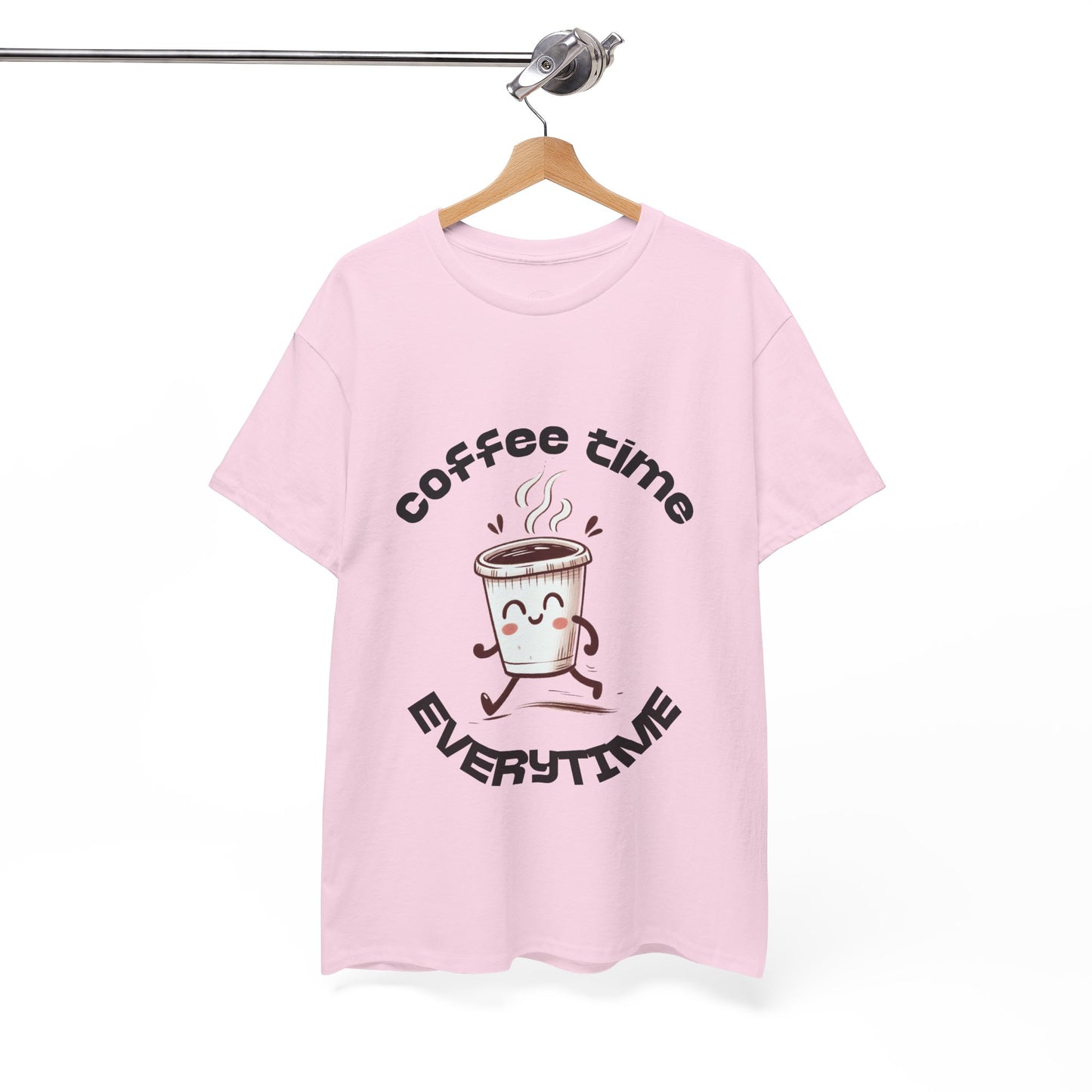 Coffee time anytime T-shirt, Unisex Cotton Shirt, Cute Coffee Lover Gift, Casual Outfit, Daily Reminder T-Shirt