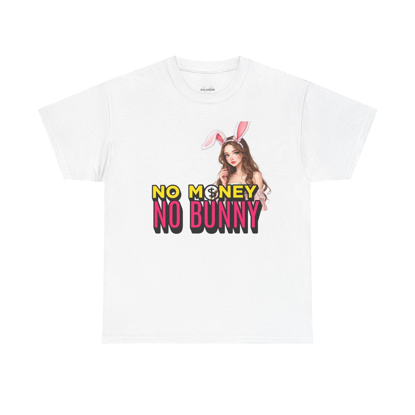 Unisex Heavy Cotton Tee: No Money No Bunny Tee, Funny Shirt for Easter, Casual Wear, Gift for Friends, Spring Celebration Top