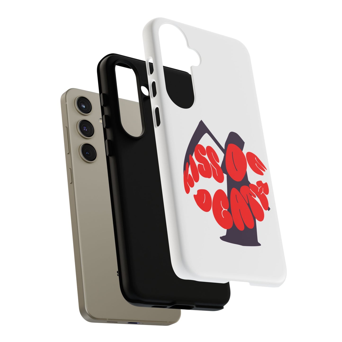kiss Of Death iPhone Google Pixel Samsung Galaxy, cool design white phone case, iPhone phone Samsung galaxy Google pixel phone case