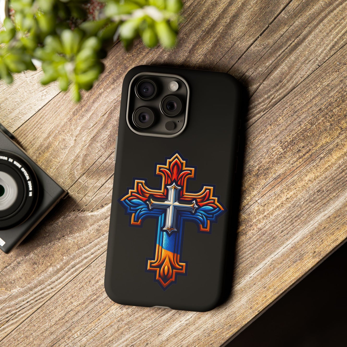 iPhone 16 iPhone 16 Pro iPhone 16 Pro Max iPhone 15 iPhone 15 Pro iPhone 15 Pro Max Armenian Cross phone case black, Christian phone case