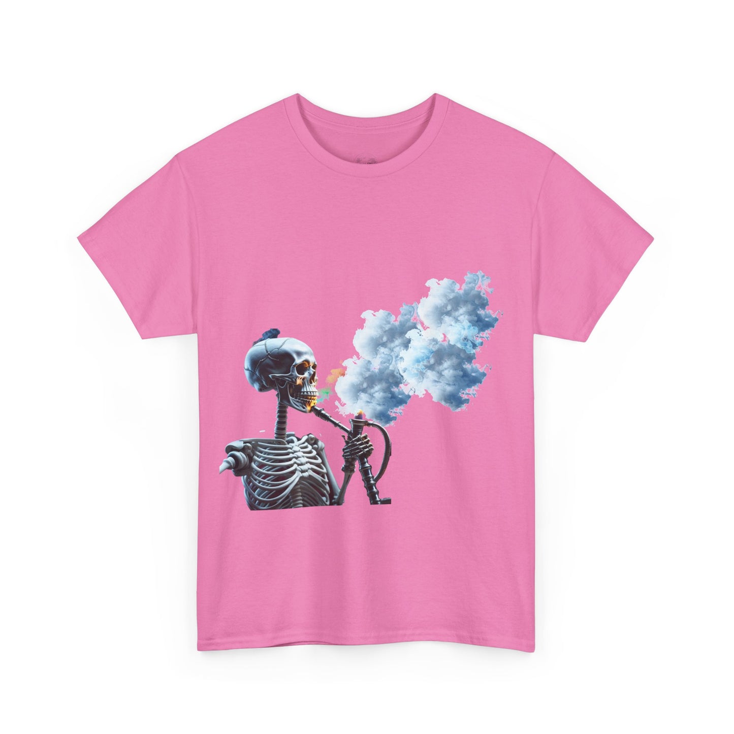 Skeleton smoking T-shirt, Chill Vibes Skeleton Tee Relaxed Graphic T-Shirt, Cool Summer Wear, Gift for Music Lovers, Casual Streetwear