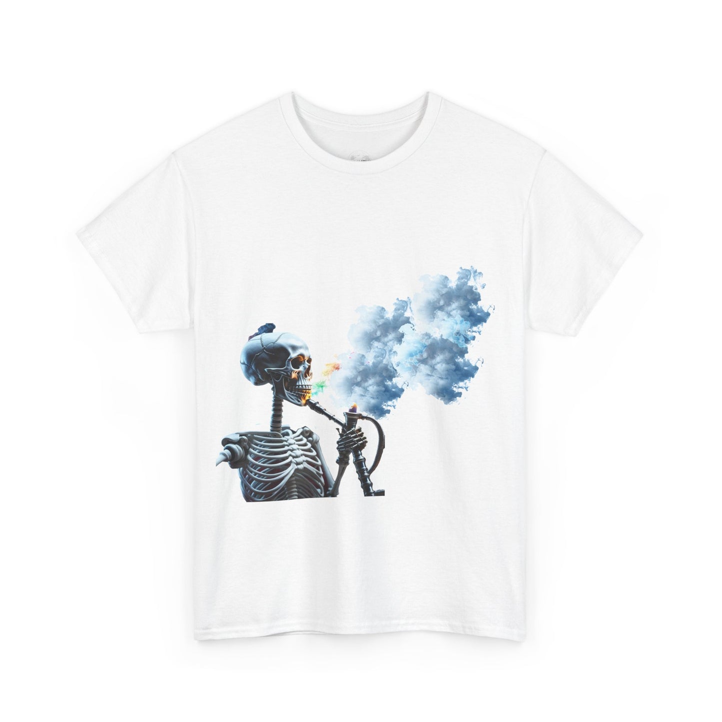 Skeleton smoking T-shirt, Chill Vibes Skeleton Tee Relaxed Graphic T-Shirt, Cool Summer Wear, Gift for Music Lovers, Casual Streetwear