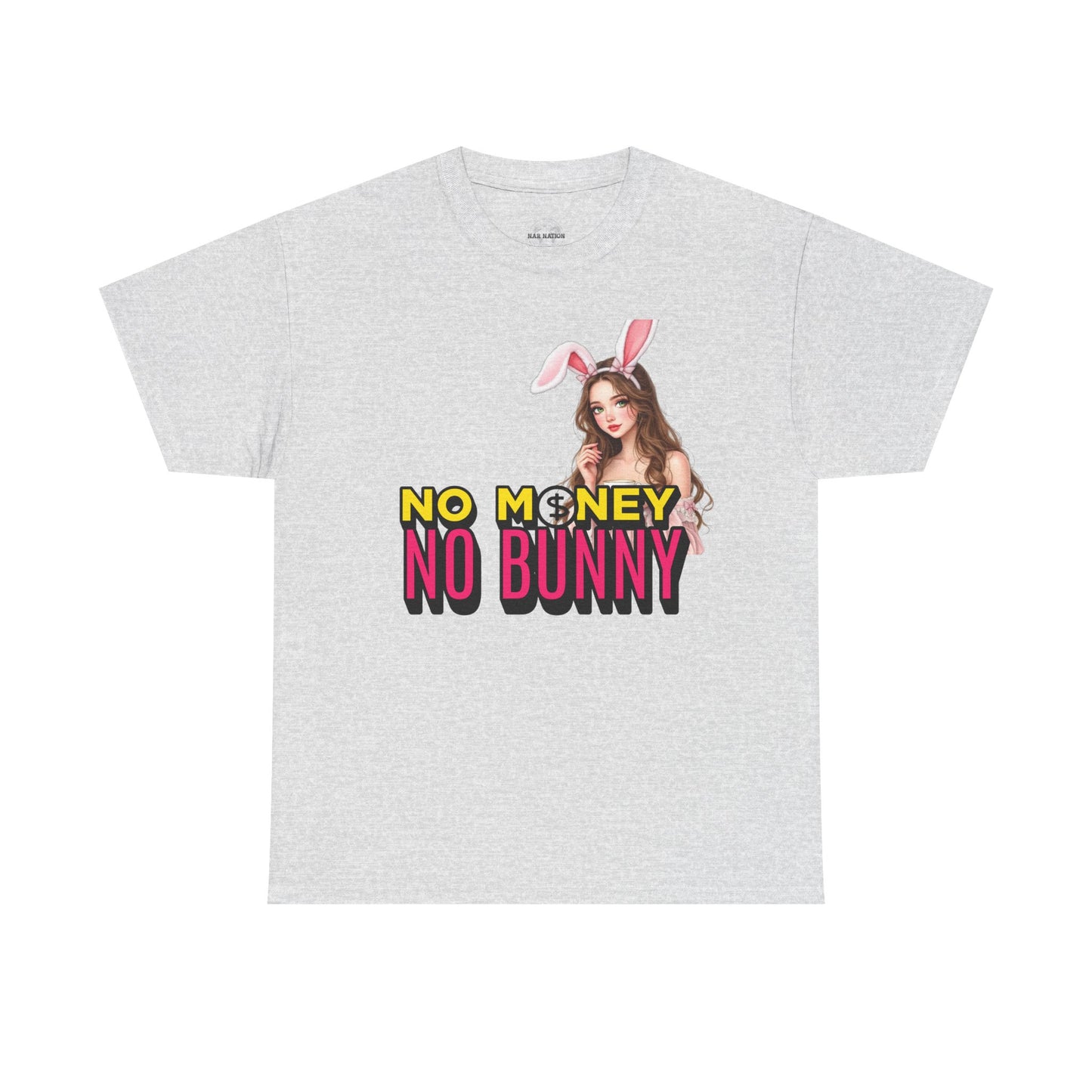 Unisex Heavy Cotton Tee: No Money No Bunny Tee, Funny Shirt for Easter, Casual Wear, Gift for Friends, Spring Celebration Top