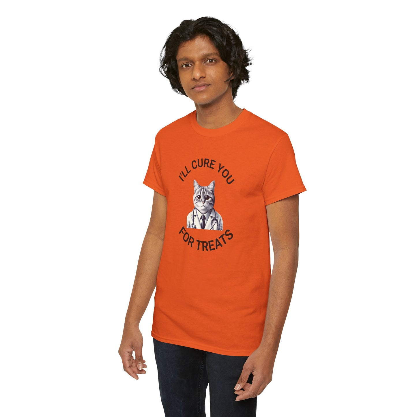 Cat Doctor Unisex Heavy Cotton Tee, Funny Cat Shirt for Pet Lovers, Gift for Vet Assistants, Casual Wear, Animal Lover's Tee