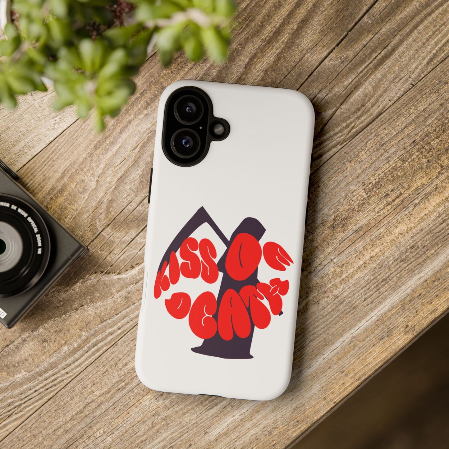 kiss Of Death iPhone Google Pixel Samsung Galaxy, cool design white phone case, iPhone phone Samsung galaxy Google pixel phone case