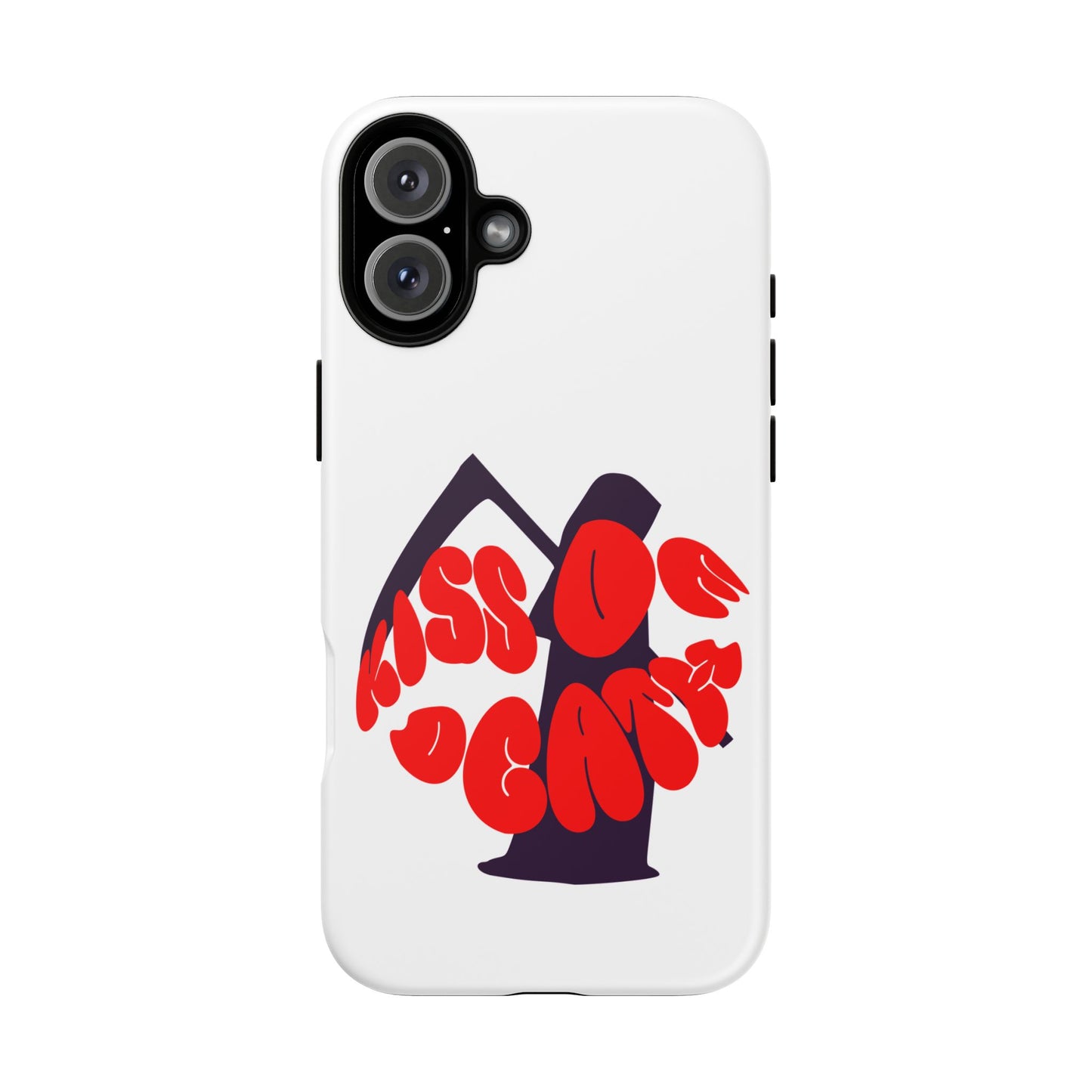kiss Of Death iPhone Google Pixel Samsung Galaxy, cool design white phone case, iPhone phone Samsung galaxy Google pixel phone case