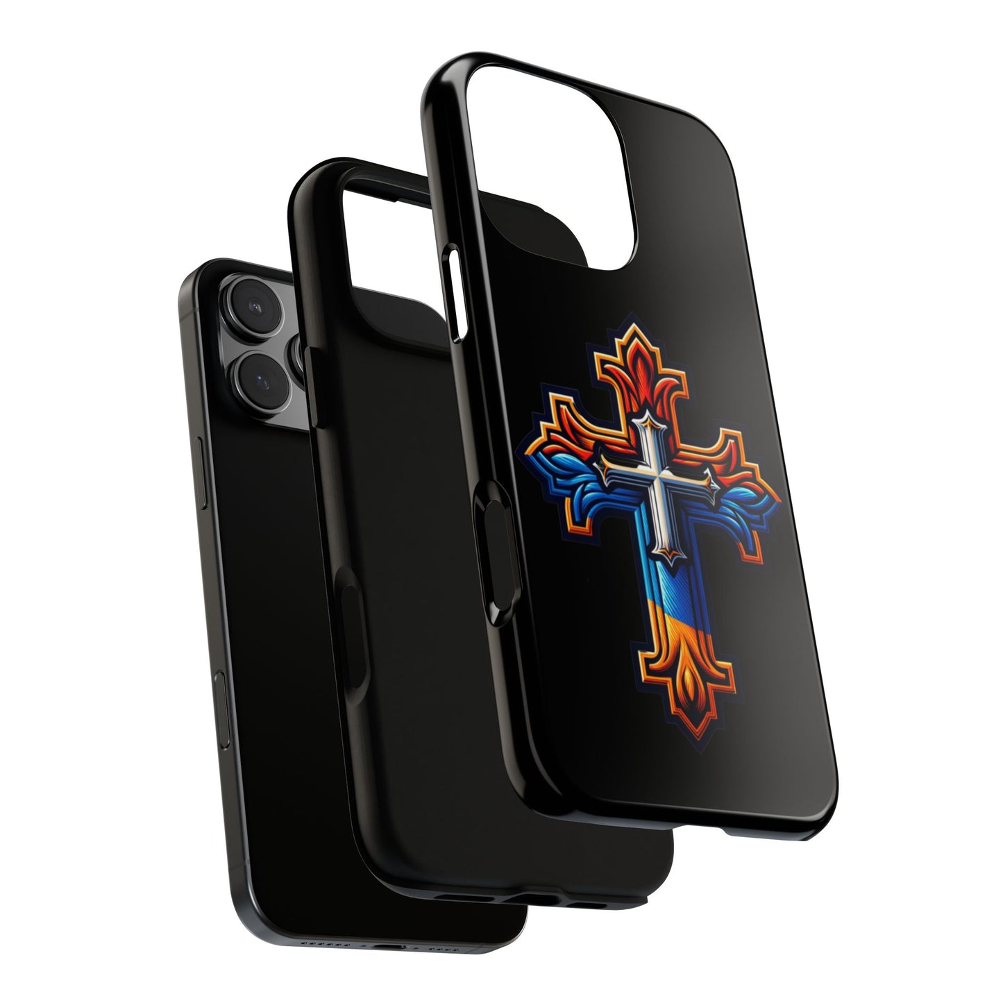 iPhone 16 iPhone 16 Pro iPhone 16 Pro Max iPhone 15 iPhone 15 Pro iPhone 15 Pro Max Armenian Cross phone case black, Christian phone case
