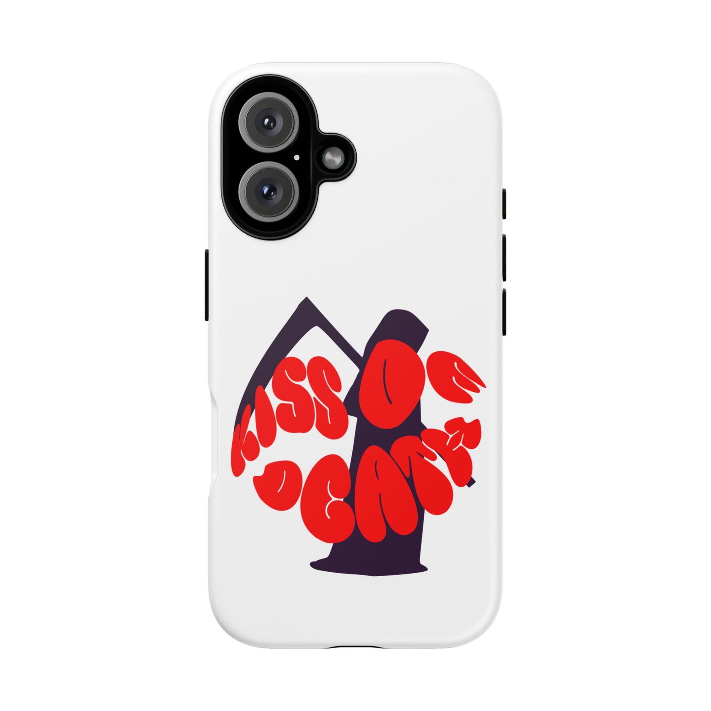 kiss Of Death iPhone Google Pixel Samsung Galaxy, cool design white phone case, iPhone phone Samsung galaxy Google pixel phone case