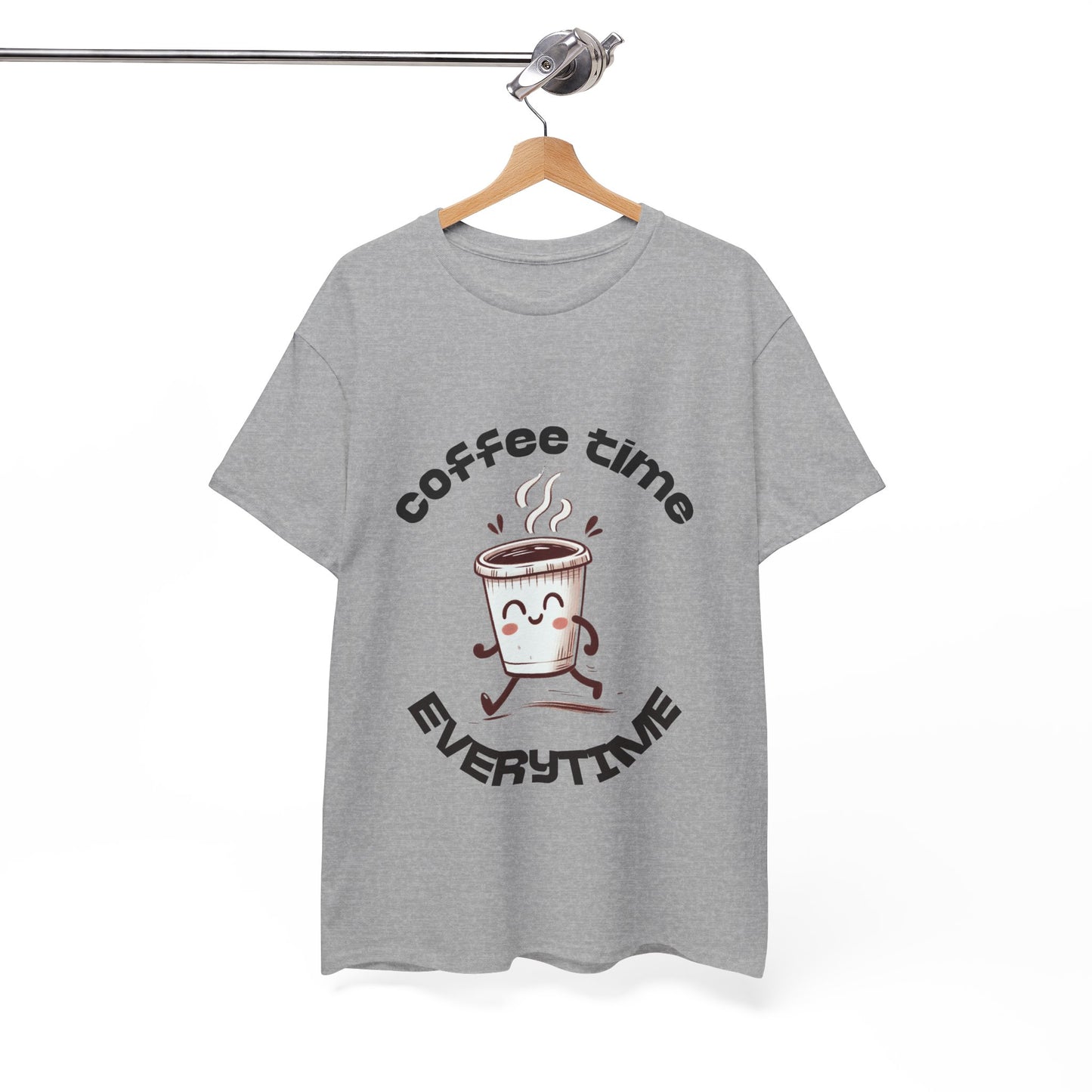 Coffee time anytime T-shirt, Unisex Cotton Shirt, Cute Coffee Lover Gift, Casual Outfit, Daily Reminder T-Shirt