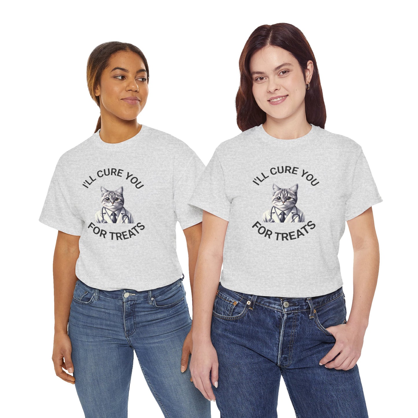 Cat Doctor Unisex Heavy Cotton Tee, Funny Cat Shirt for Pet Lovers, Gift for Vet Assistants, Casual Wear, Animal Lover's Tee