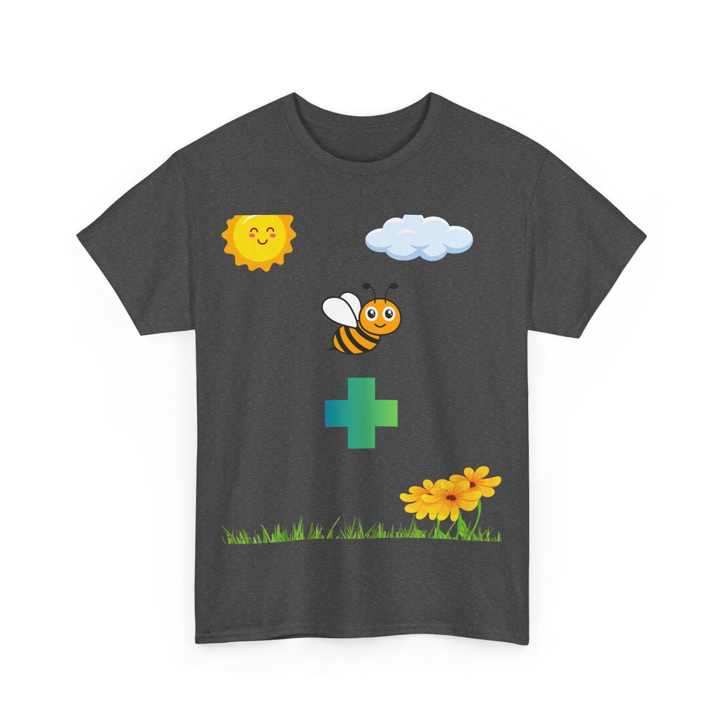 Cute be positive t-shirt. bee plus t-shirt
