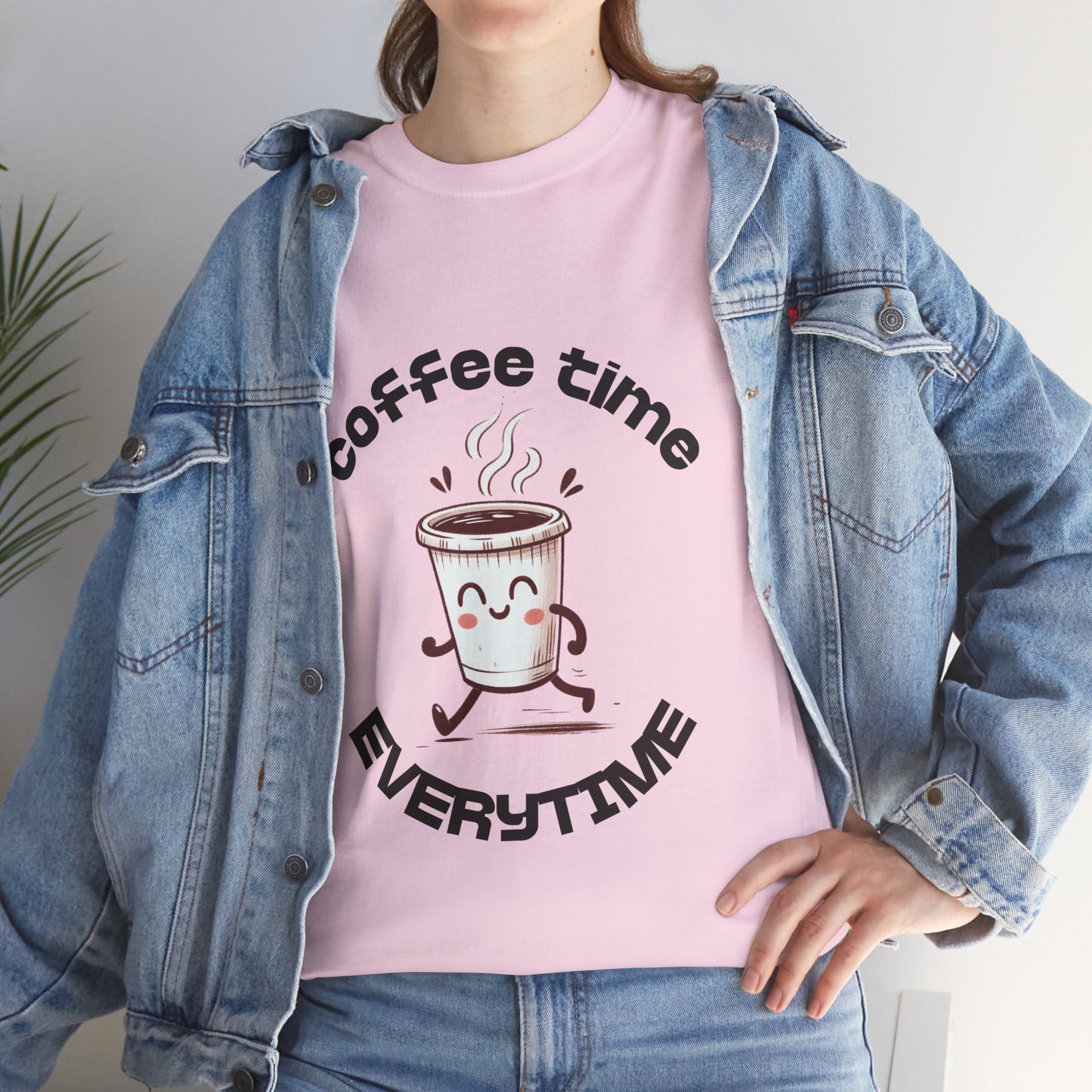 Coffee time anytime T-shirt, Unisex Cotton Shirt, Cute Coffee Lover Gift, Casual Outfit, Daily Reminder T-Shirt
