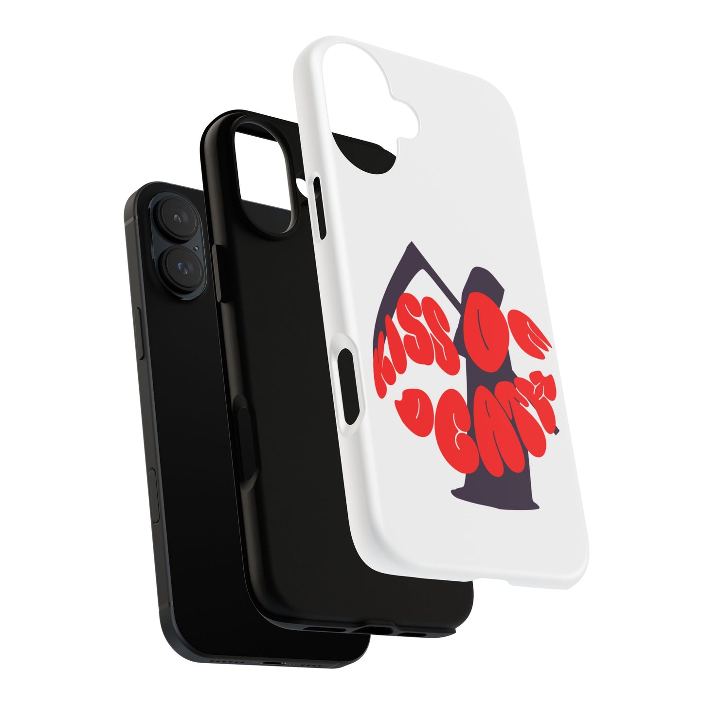 kiss Of Death iPhone Google Pixel Samsung Galaxy, cool design white phone case, iPhone phone Samsung galaxy Google pixel phone case