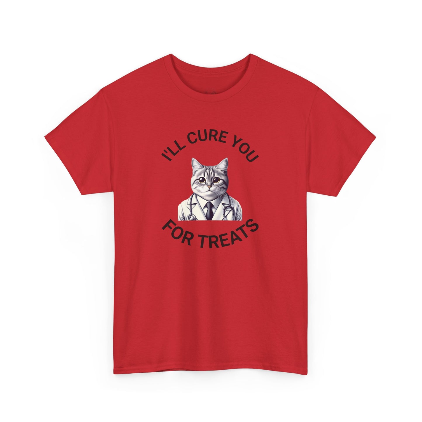 Cat Doctor Unisex Heavy Cotton Tee, Funny Cat Shirt for Pet Lovers, Gift for Vet Assistants, Casual Wear, Animal Lover's Tee