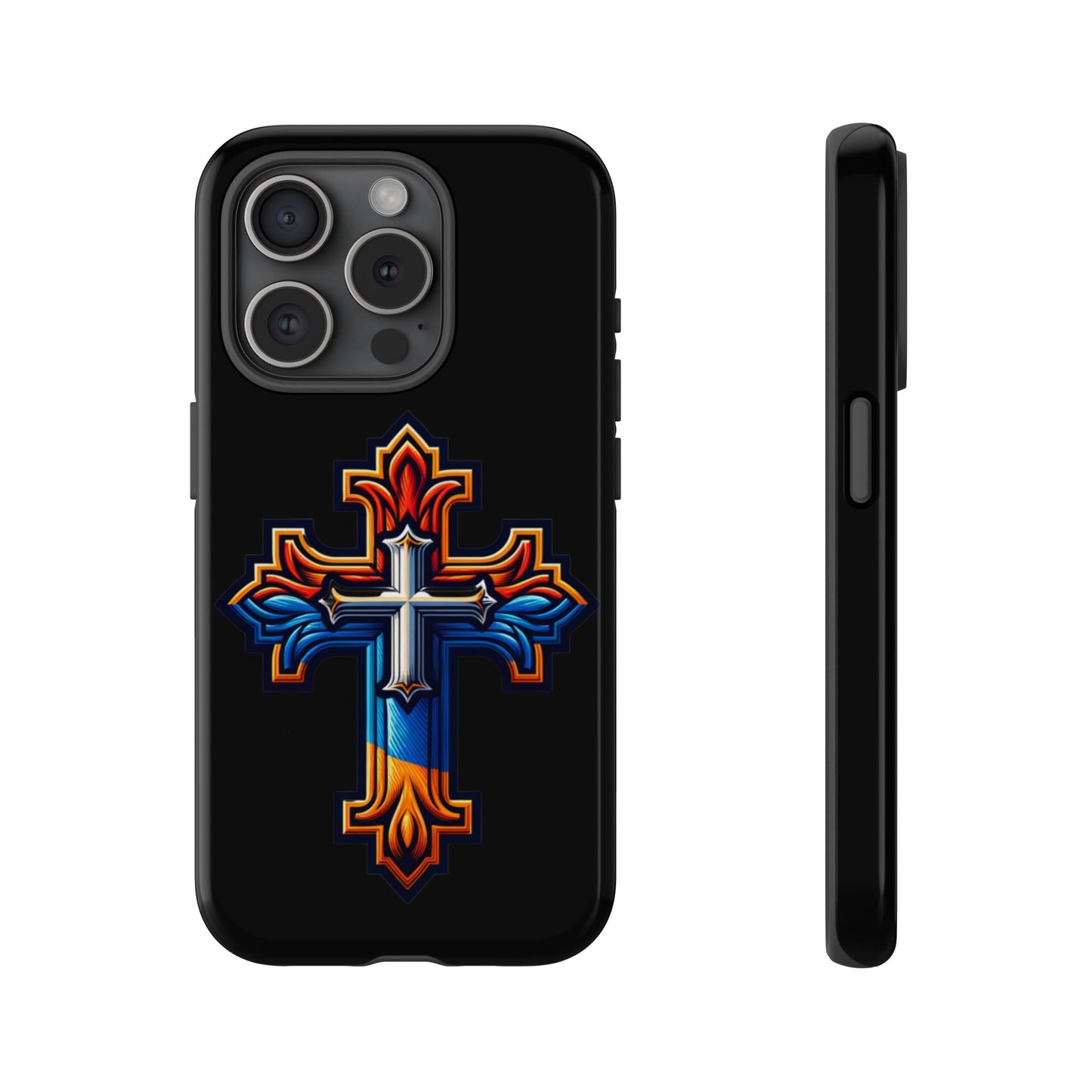 iPhone 16 iPhone 16 Pro iPhone 16 Pro Max iPhone 15 iPhone 15 Pro iPhone 15 Pro Max Armenian Cross phone case black, Christian phone case