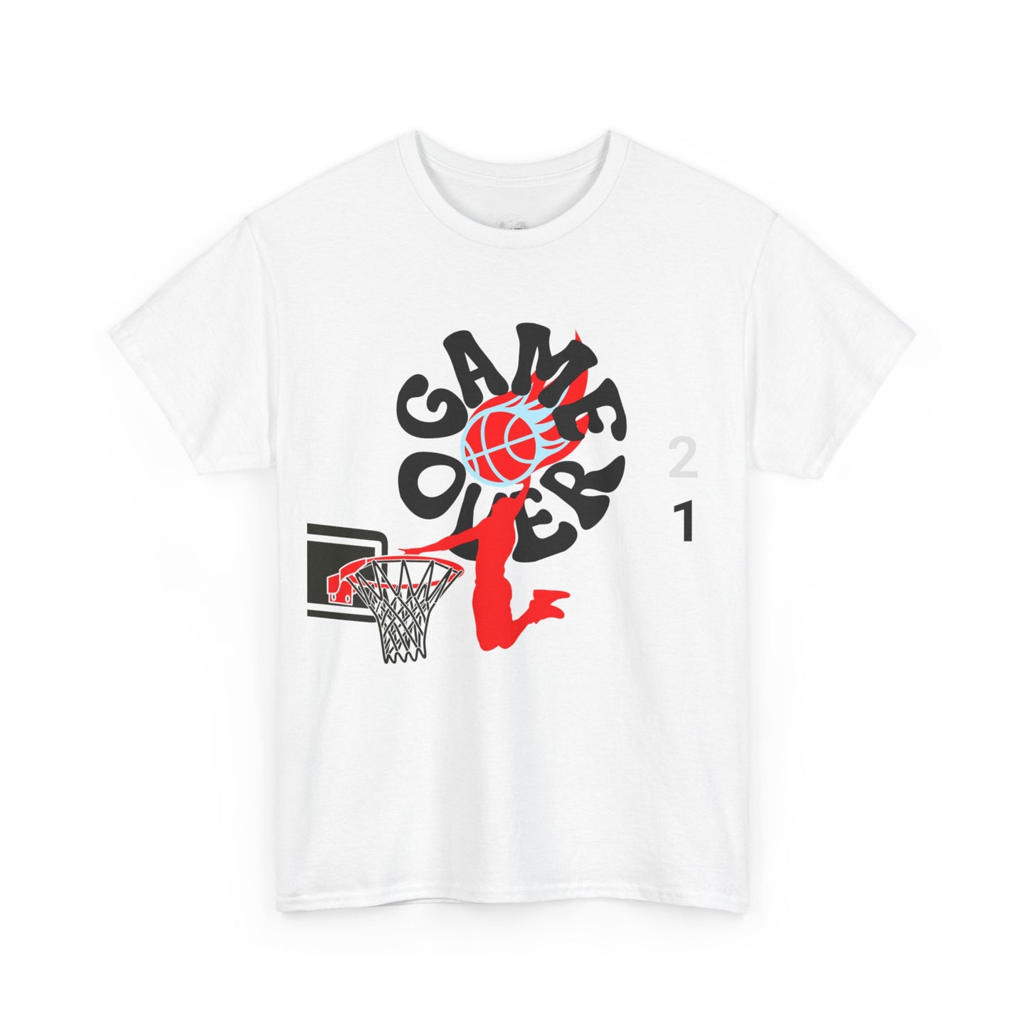 Game over basketball T-shirt, Basketball Graphic Tee - Unisex Heavy Cotton T-Shirt, Sportswear,, Gift for Athletes, Basketball Lovers