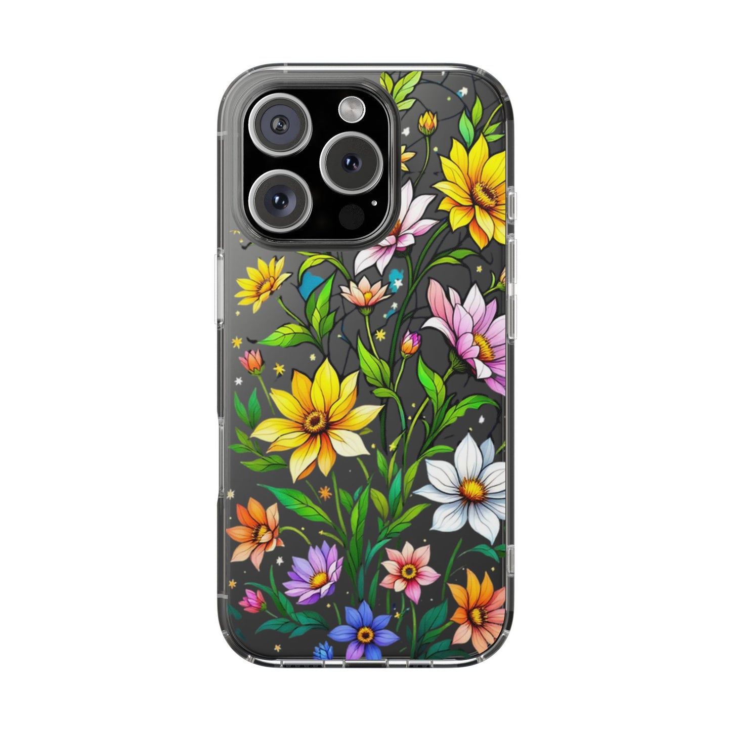 Cute flower phone case, clear phone case, iPhone phone case, Samsung phone case, phone case gift