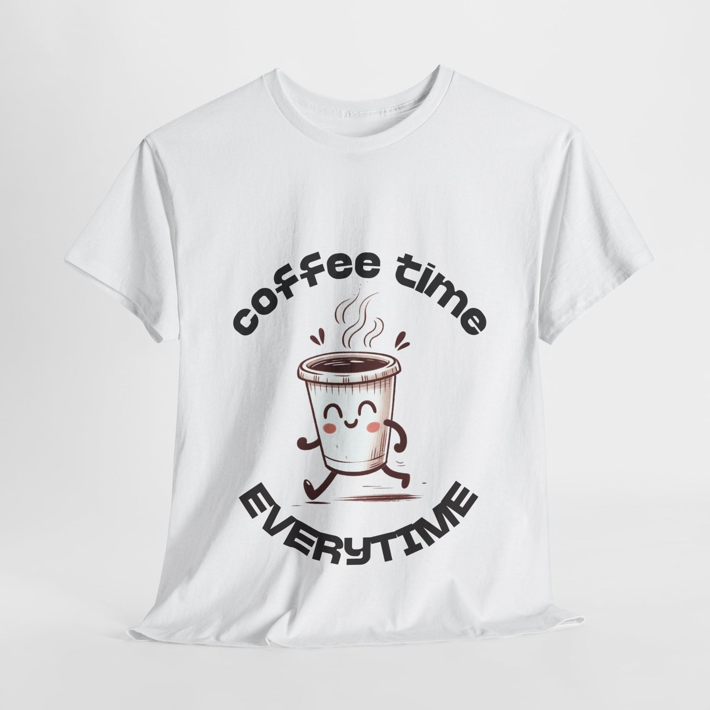 Coffee time anytime T-shirt, Unisex Cotton Shirt, Cute Coffee Lover Gift, Casual Outfit, Daily Reminder T-Shirt