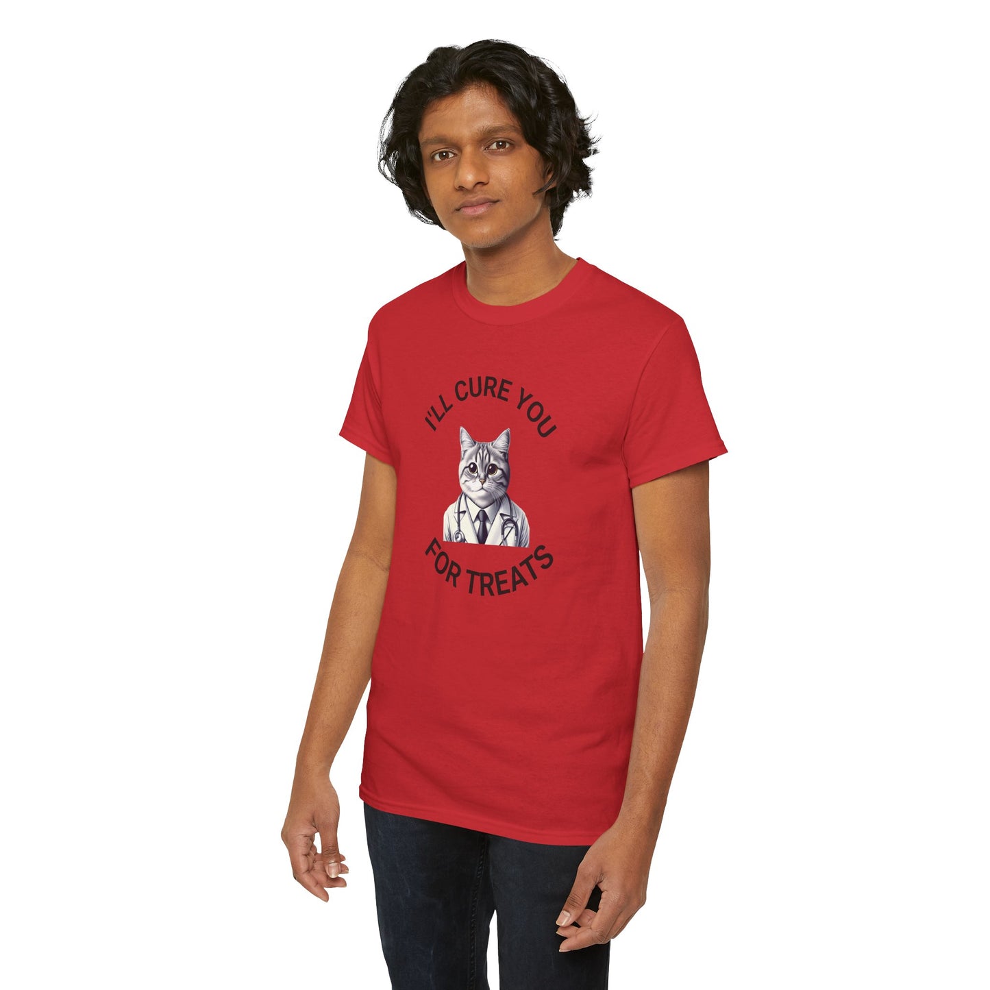 Cat Doctor Unisex Heavy Cotton Tee, Funny Cat Shirt for Pet Lovers, Gift for Vet Assistants, Casual Wear, Animal Lover's Tee
